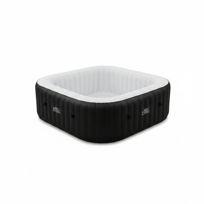 4-6 Person Inflatable Hot Tub, Square Blow up Portable Hot Tub, Leak-Proof PVC Outdoor Spa with 130 Strong Air Jets, Heater Pump and Insulated Cover, 73” X 73”X 25”