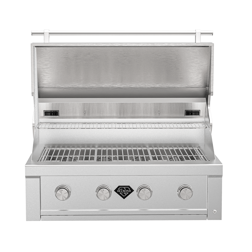 Alta 72I Complete BBQ Island with Powder - Coated Finish | 36" Diamond Grill & Double - Door Storage by The Outdoor Plus - Outdoor Elevate - Outdoor Plus - BBQ Island
