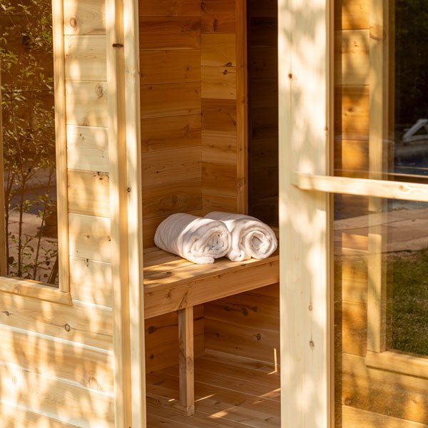 CT Georgian Cabin Sauna with Private Changeroom – Scandinavian Elegance & Relaxation - Outdoor Elevate - LeisureCraft - Wood Burning Saunas