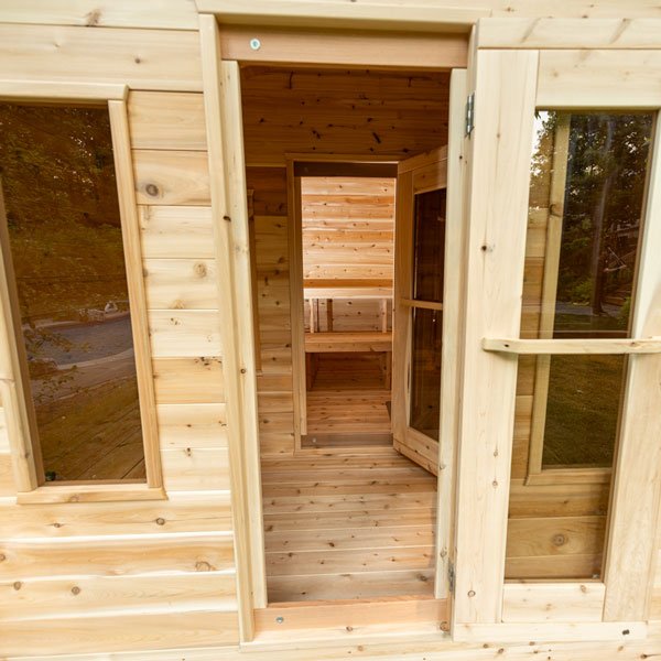 CT Georgian Cabin Sauna with Private Changeroom – Scandinavian Elegance & Relaxation - Outdoor Elevate - LeisureCraft - Wood Burning Saunas
