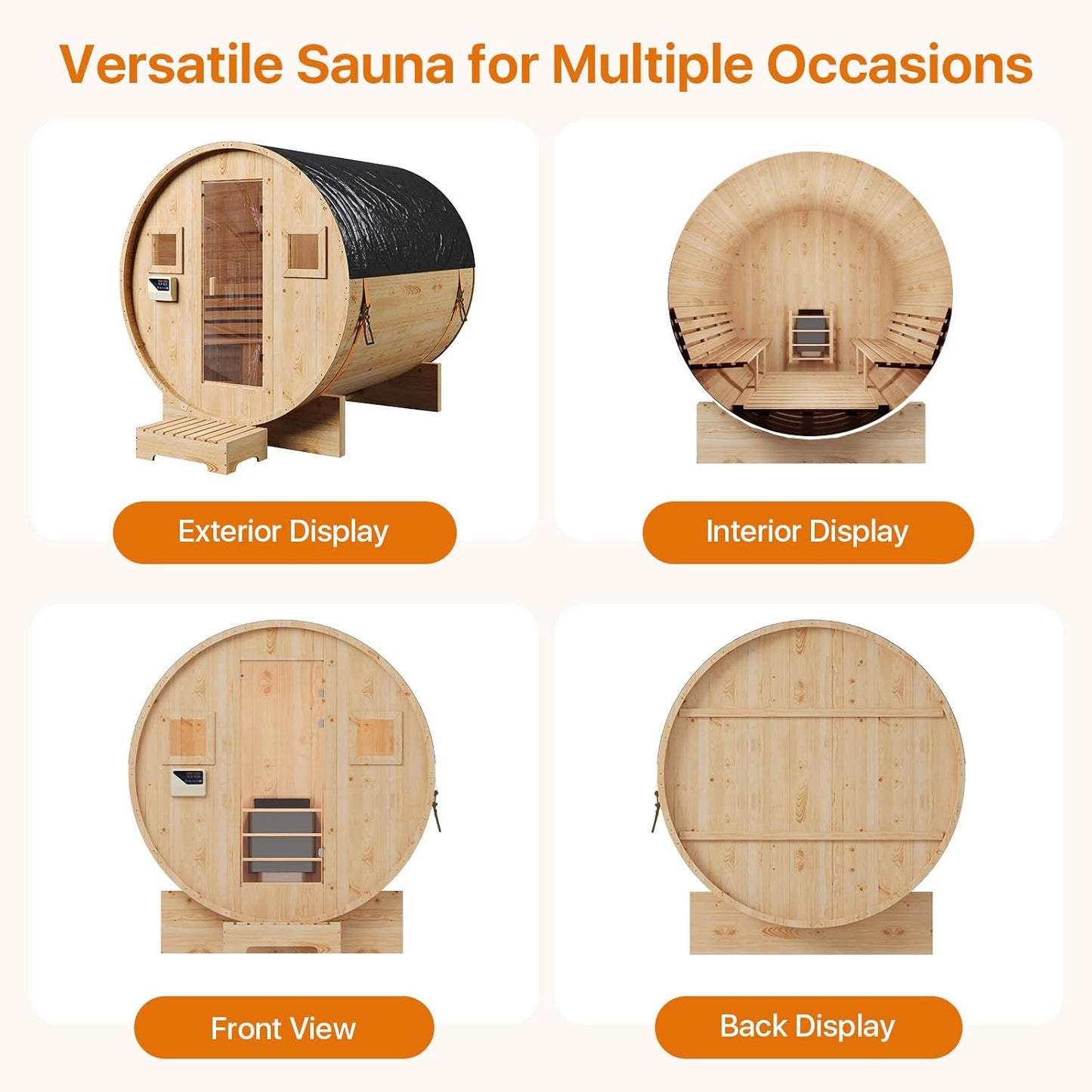 Outdoor Traditional Barrel Sauna
