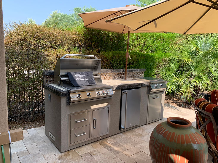 5-Burner Griddle Combo with Drawer & Fridge