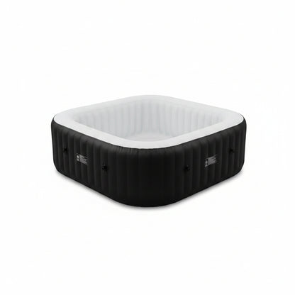 4-6 Person Inflatable Hot Tub, Square Blow up Portable Hot Tub, Leak-Proof PVC Outdoor Spa with 130 Strong Air Jets, Heater Pump and Insulated Cover, 73” X 73”X 25”