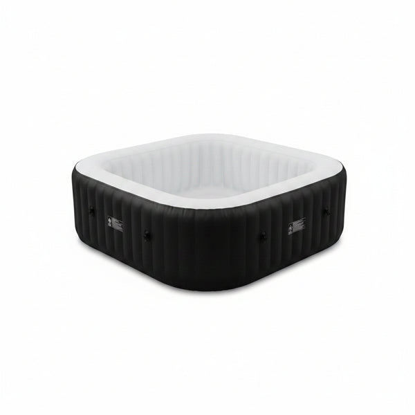 4-6 Person Inflatable Hot Tub, Square Blow up Portable Hot Tub, Leak-Proof PVC Outdoor Spa with 130 Strong Air Jets, Heater Pump and Insulated Cover, 73” X 73”X 25”