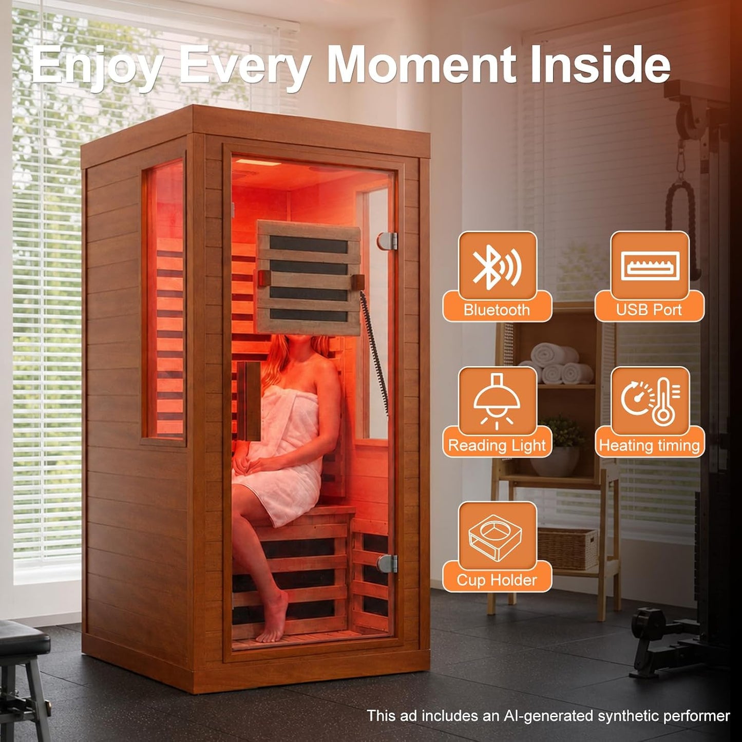 Infrared Sauna with Fda-Certified Red Light Therapy 660Nm & 850Nm