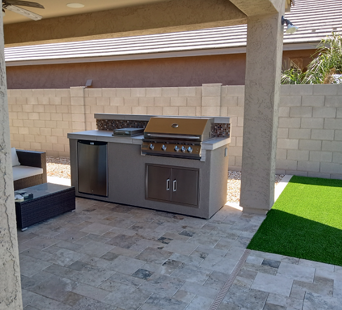 Bali 7'6" BBQ Island with Backsplash