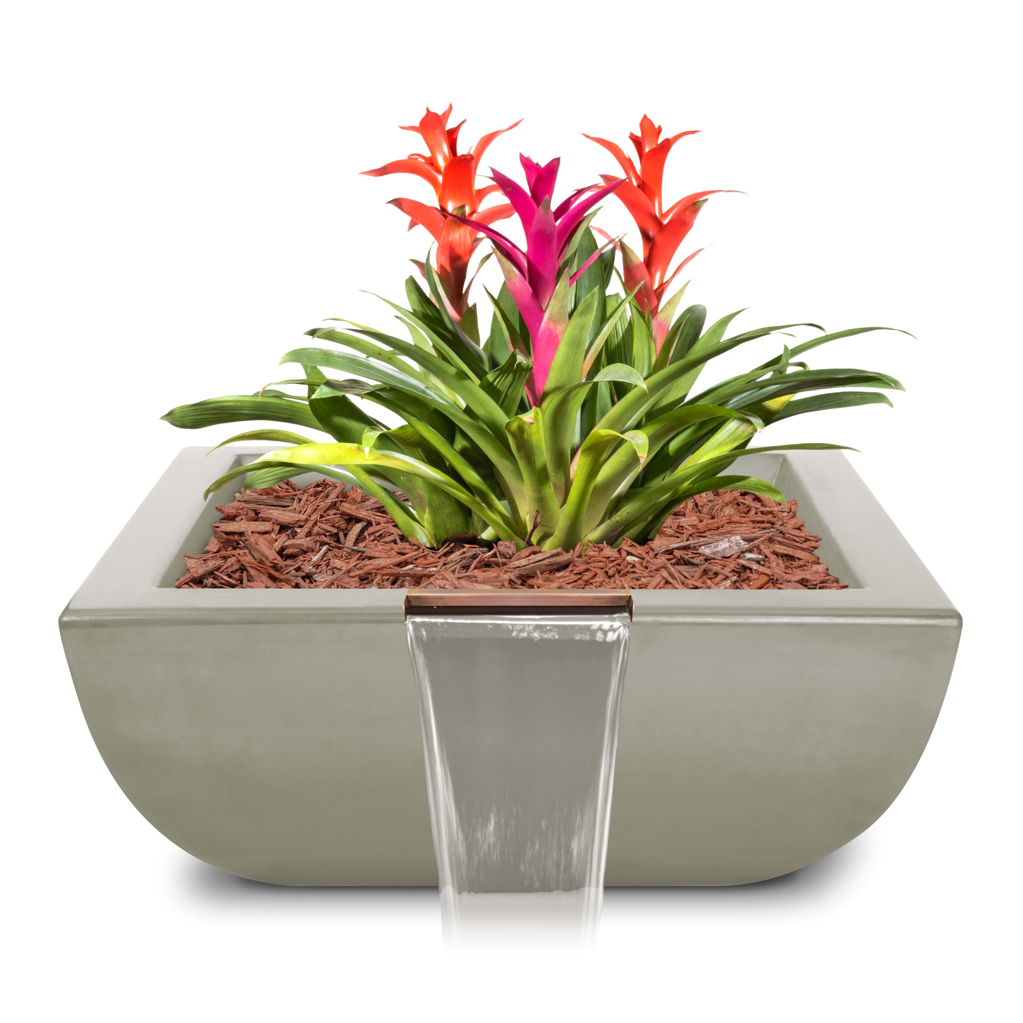 Outdoor Plus Square Avalon Planter & Water Bowl - GFRC Concrete