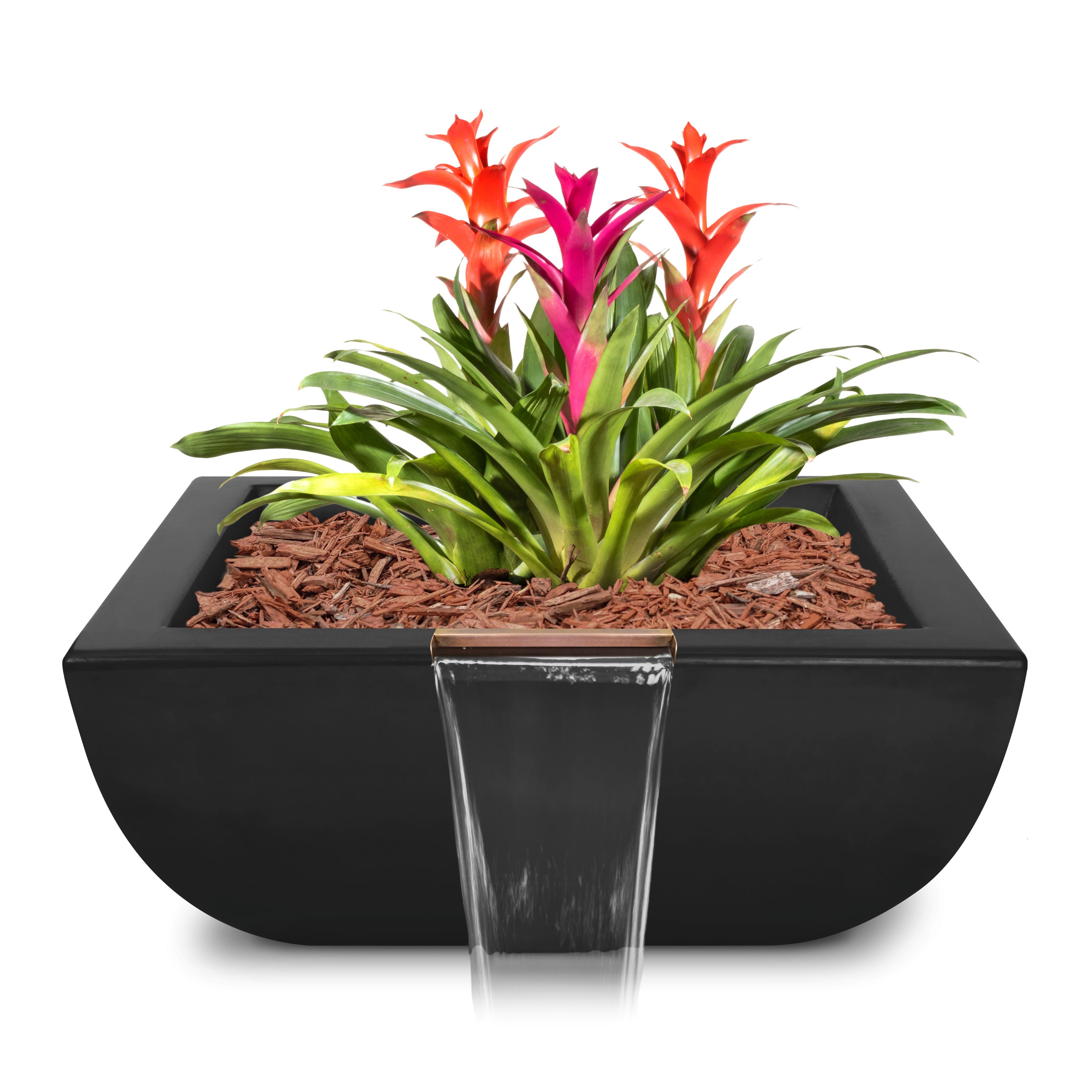 Outdoor Plus Square Avalon Planter & Water Bowl - GFRC Concrete