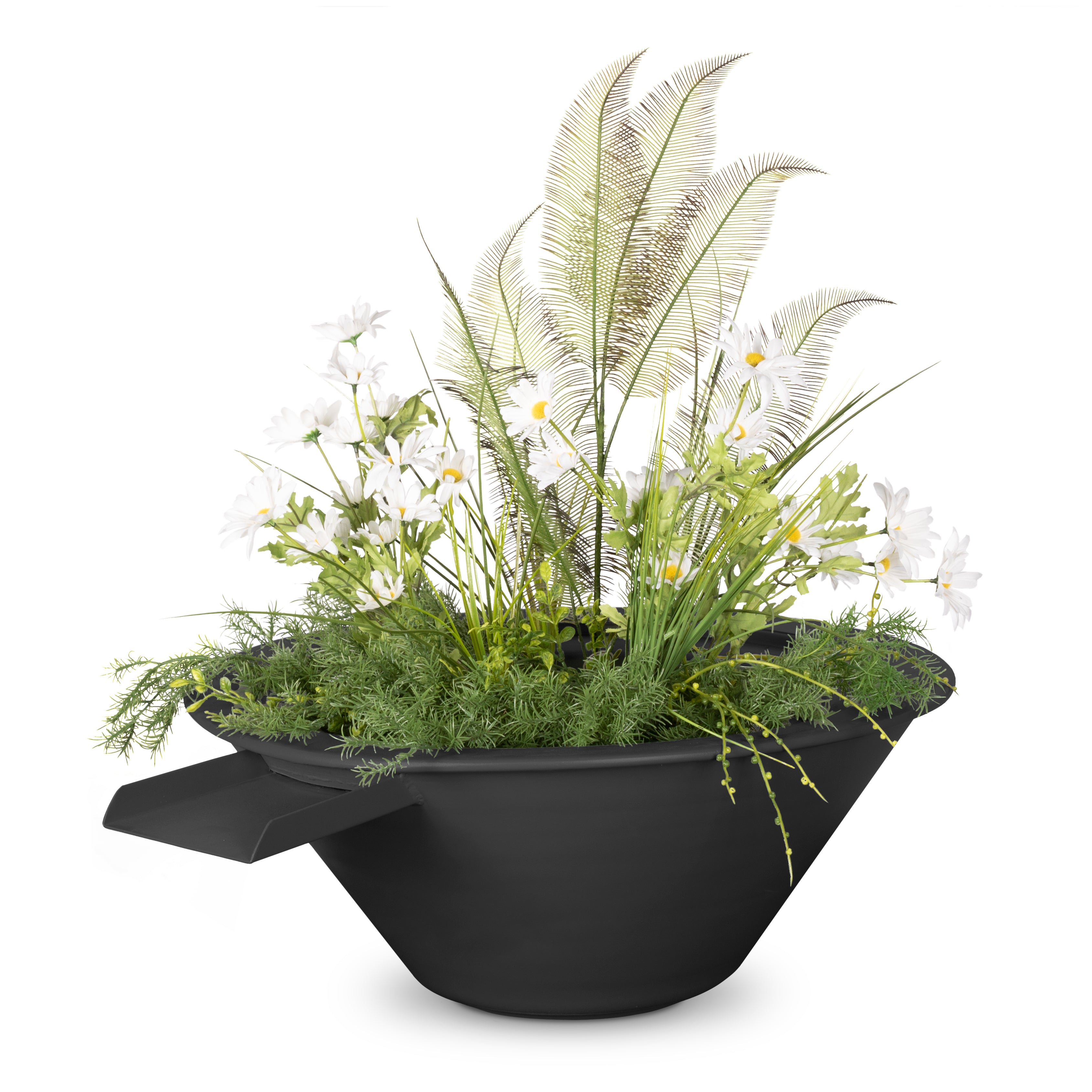 Outdoor Plus Round Cazo Planter & Water Bowl - Powder Coated Metal