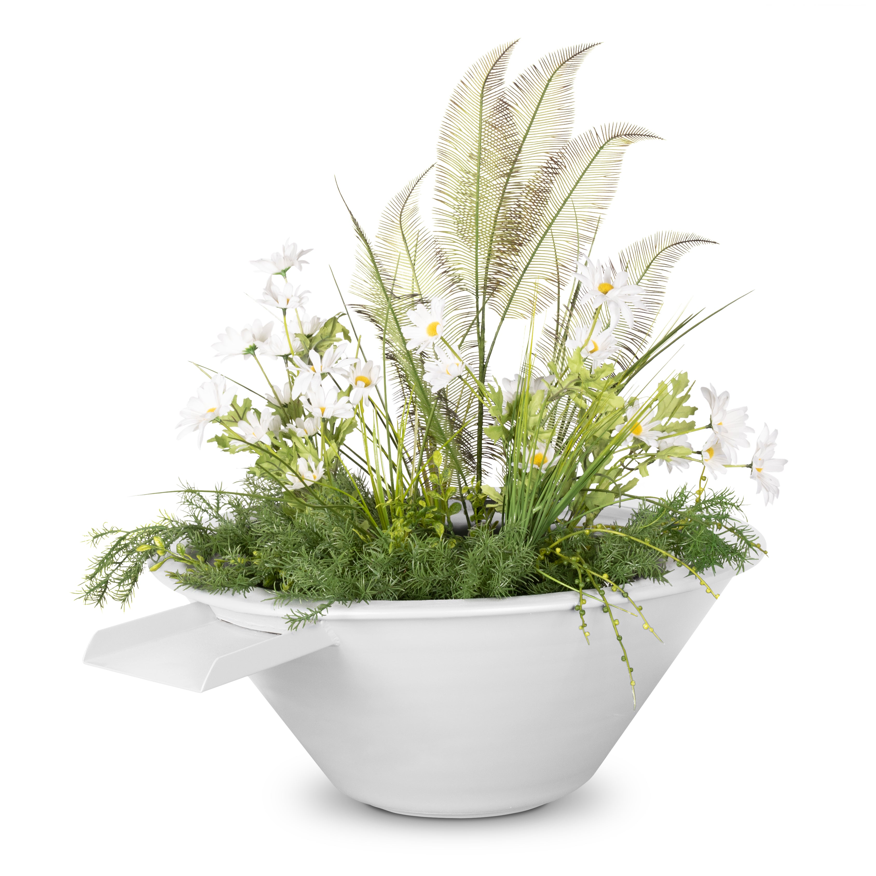 Outdoor Plus Round Cazo Planter & Water Bowl - Powder Coated Metal