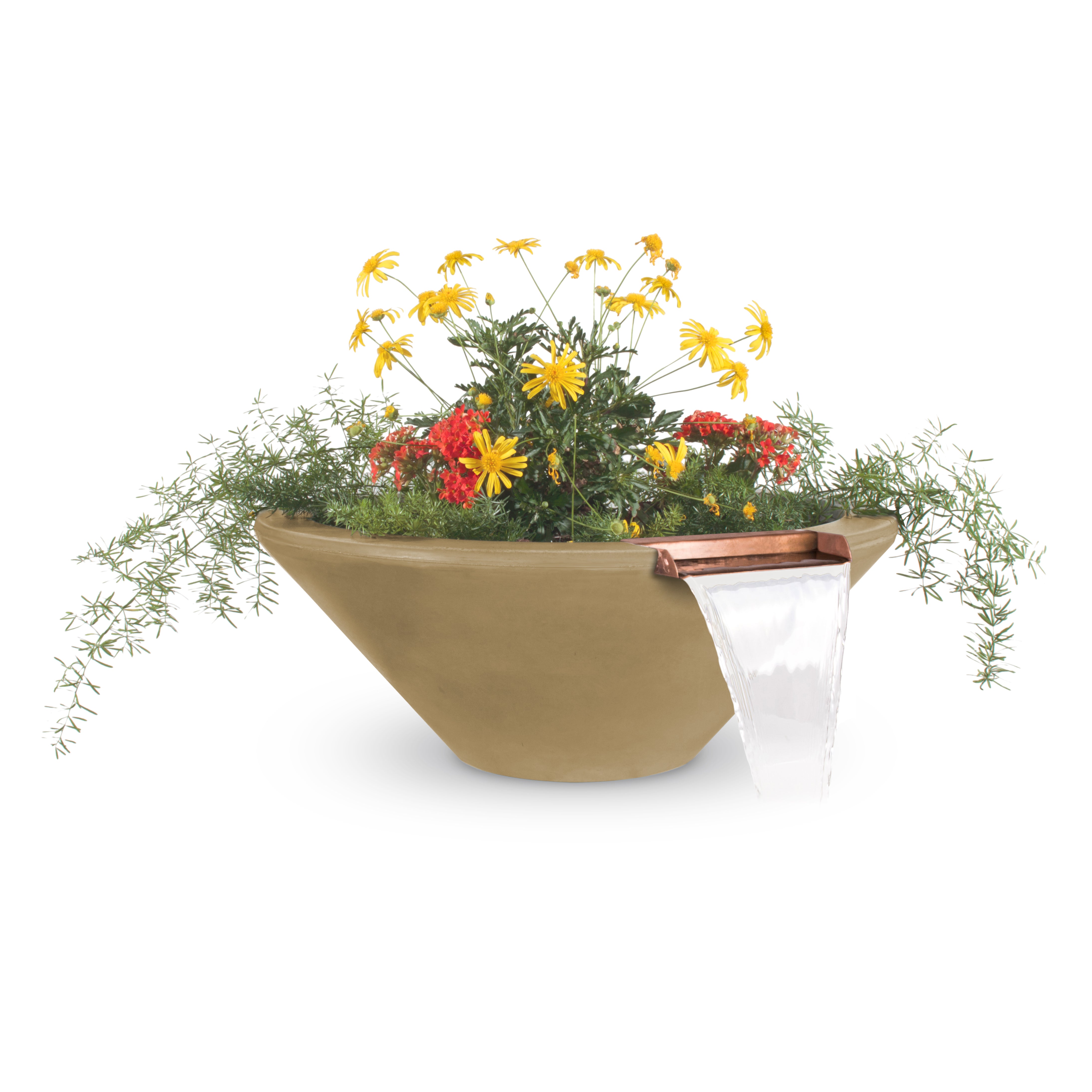 Outdoor Plus Round Cazo Planter & Water Bowl - GFRC Concrete