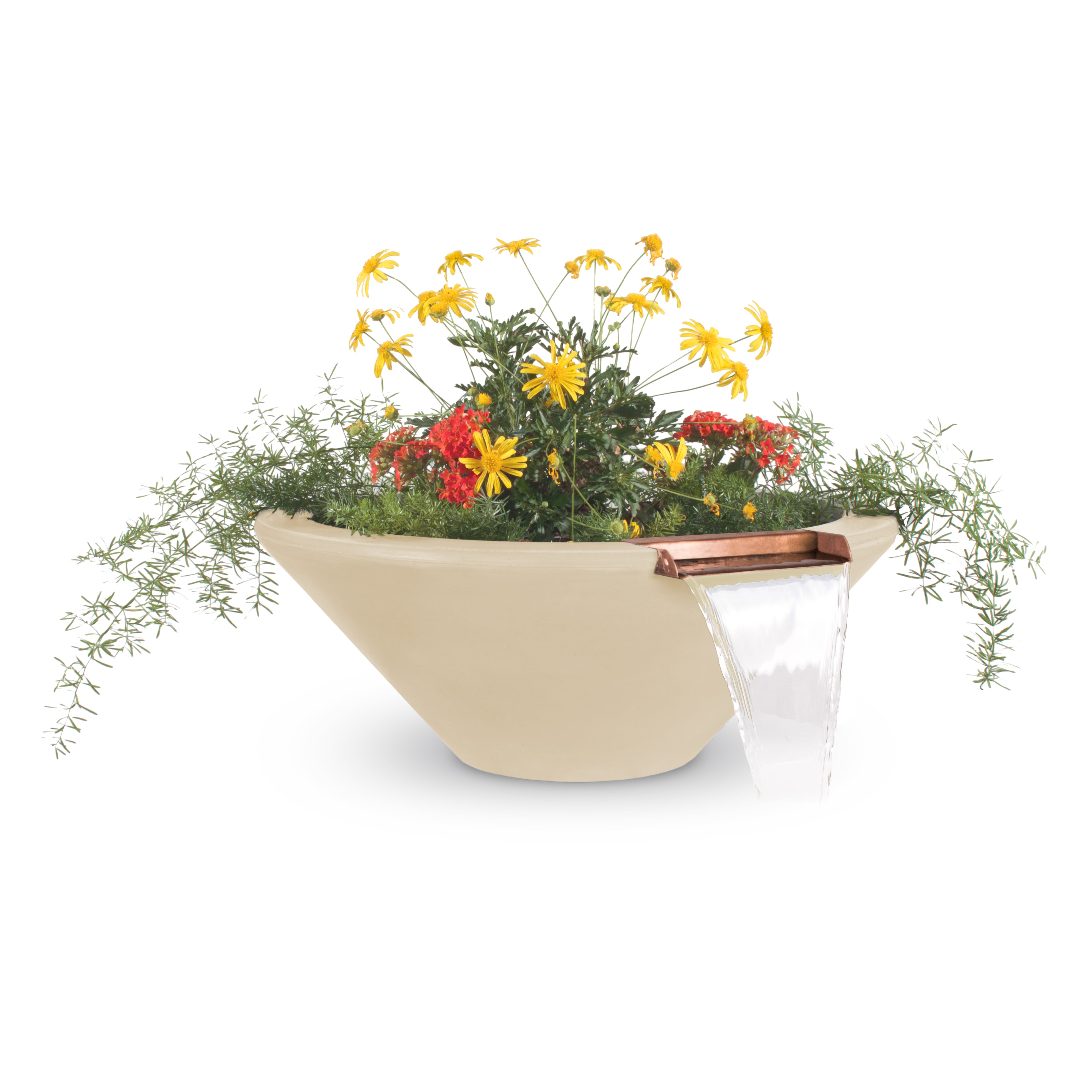 Outdoor Plus Round Cazo Planter & Water Bowl - GFRC Concrete