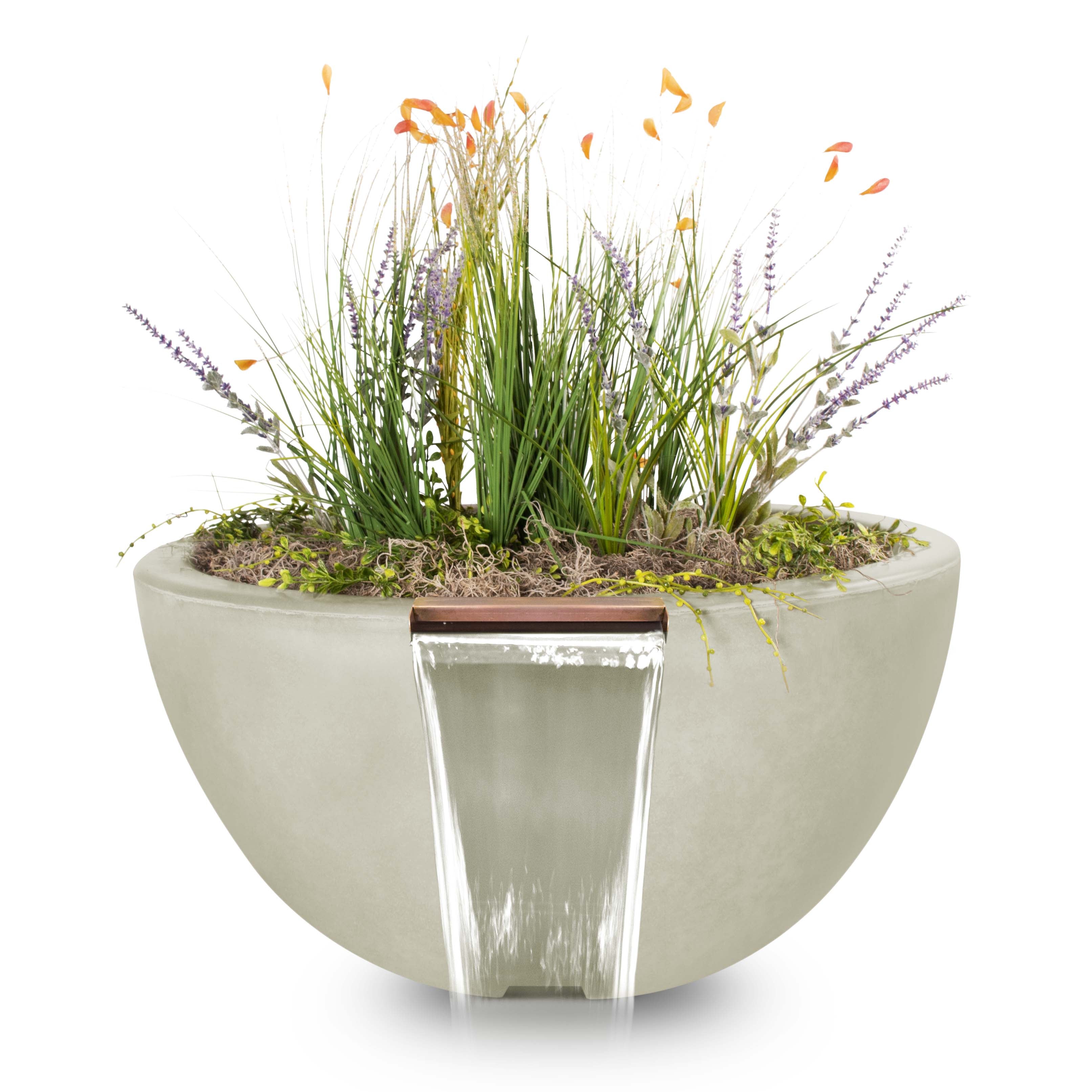 Outdoor Plus Round Luna Planter & Water Bowl - GFRC Concrete