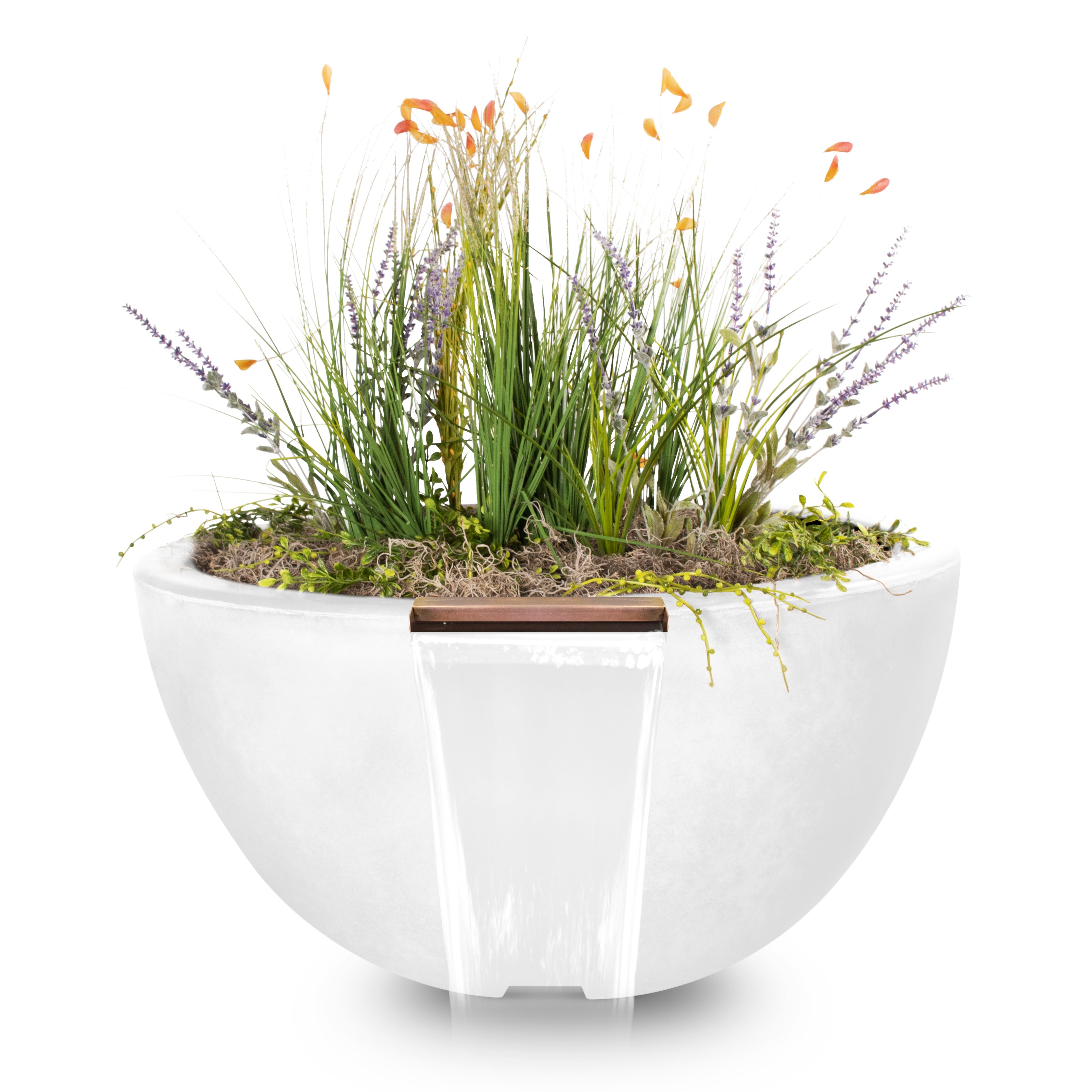 Outdoor Plus Round Luna Planter & Water Bowl - GFRC Concrete