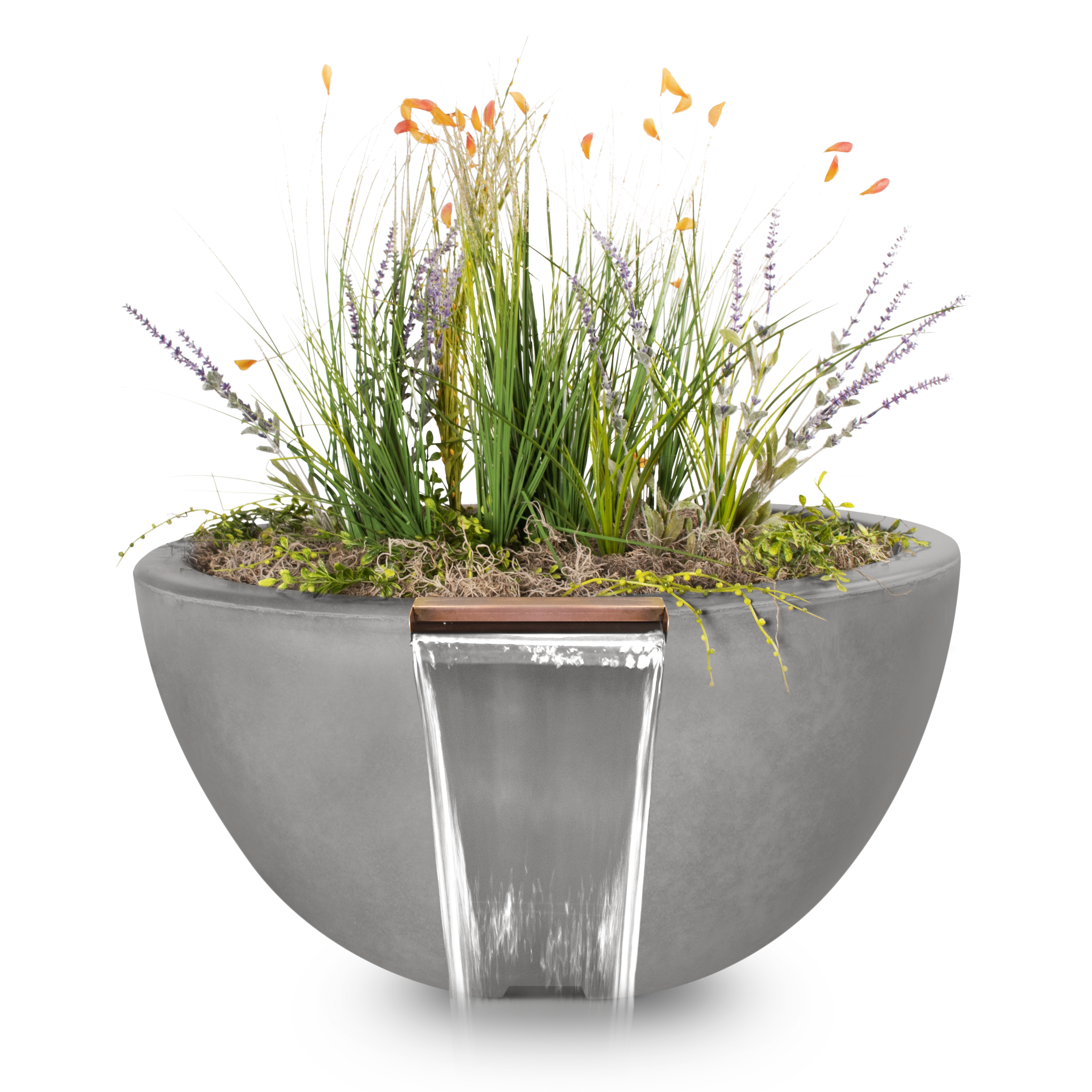 Outdoor Plus Round Luna Planter & Water Bowl - GFRC Concrete