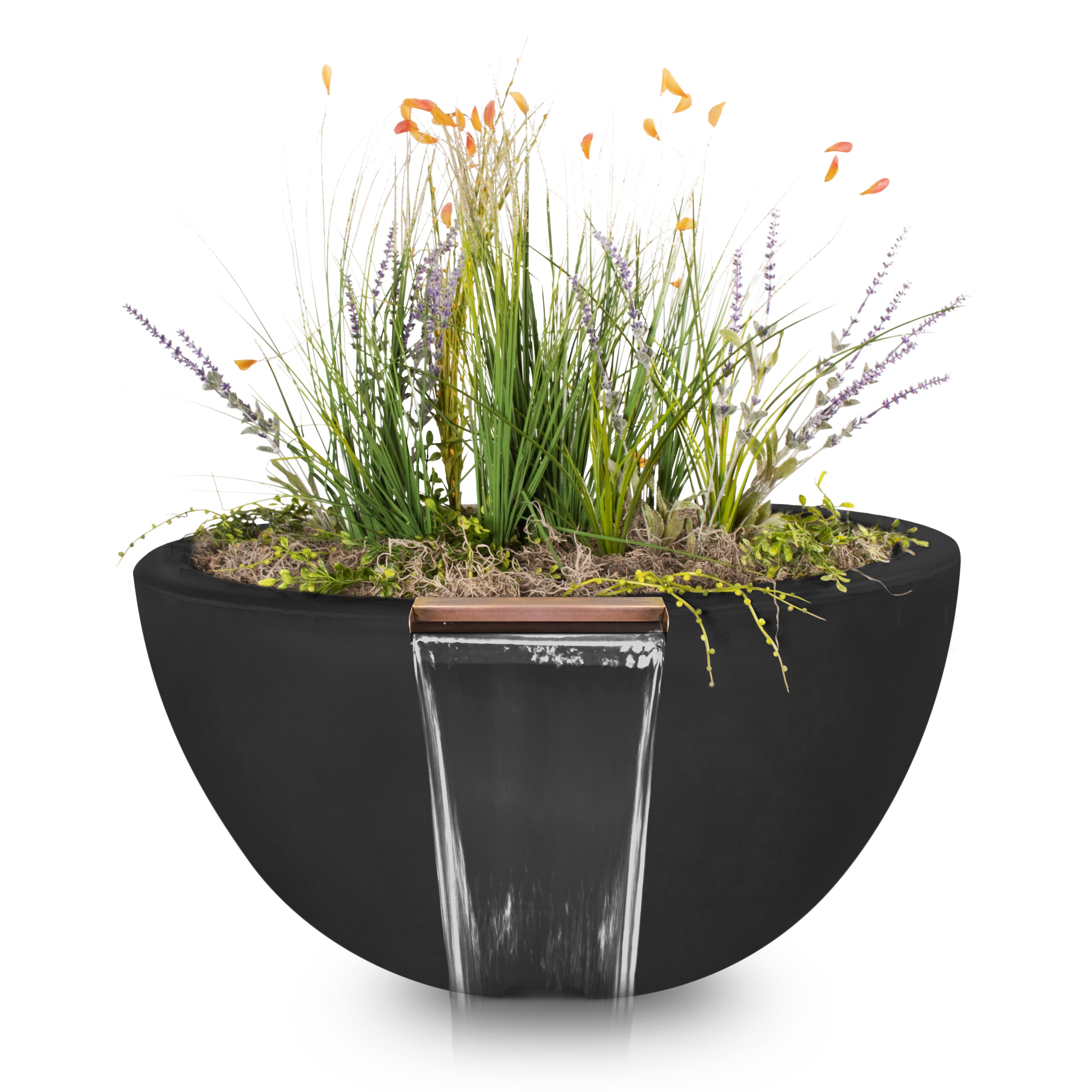 Outdoor Plus Round Luna Planter & Water Bowl - GFRC Concrete