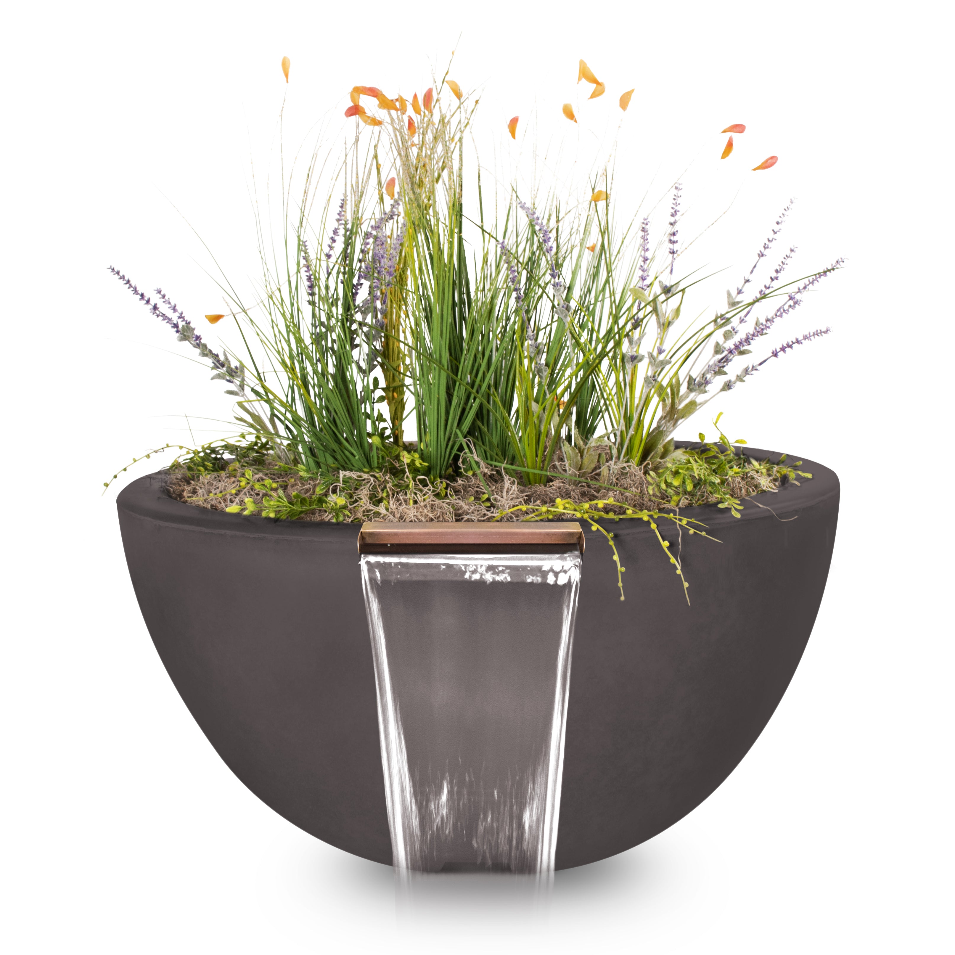 Outdoor Plus Round Luna Planter & Water Bowl - GFRC Concrete