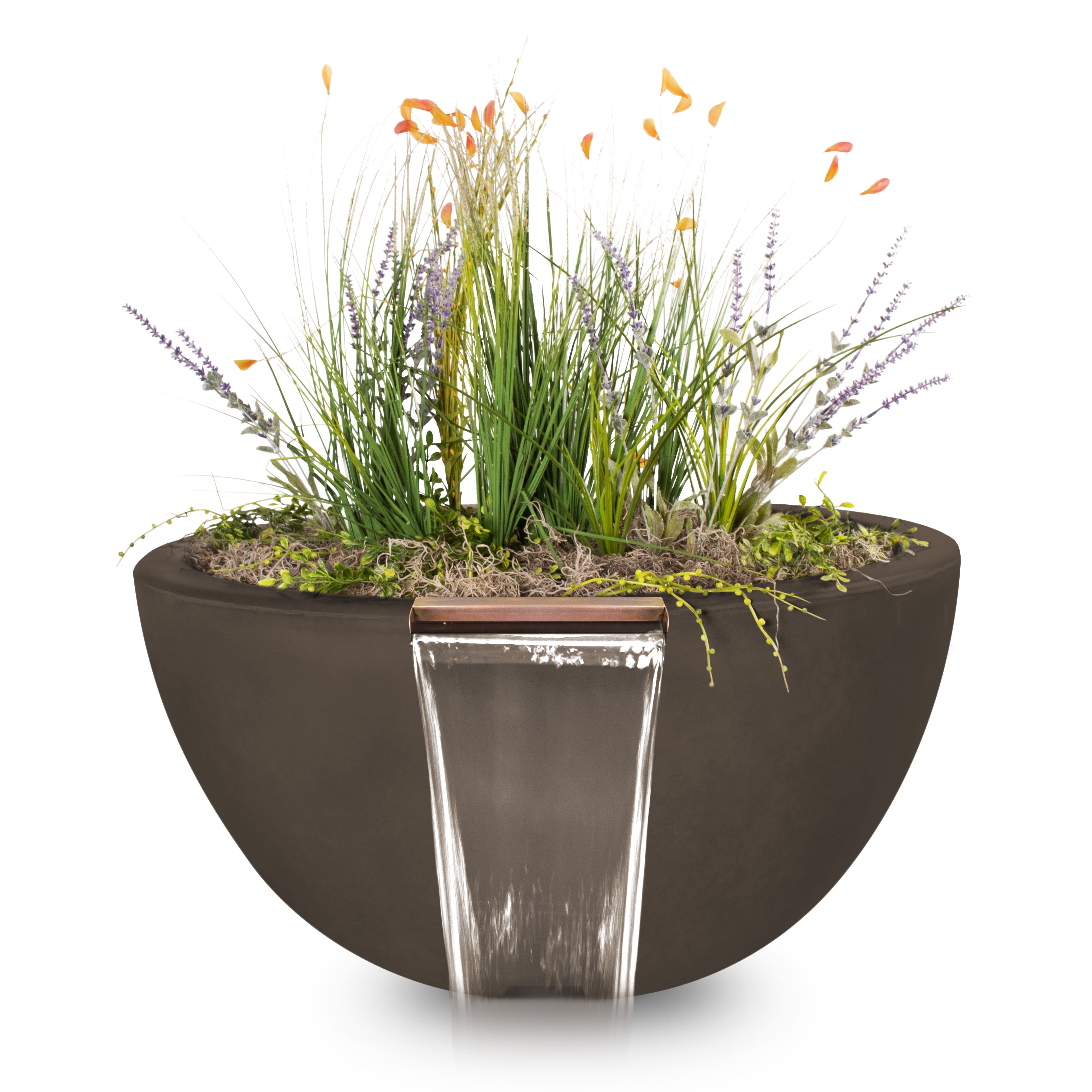 Outdoor Plus Round Luna Planter & Water Bowl - GFRC Concrete