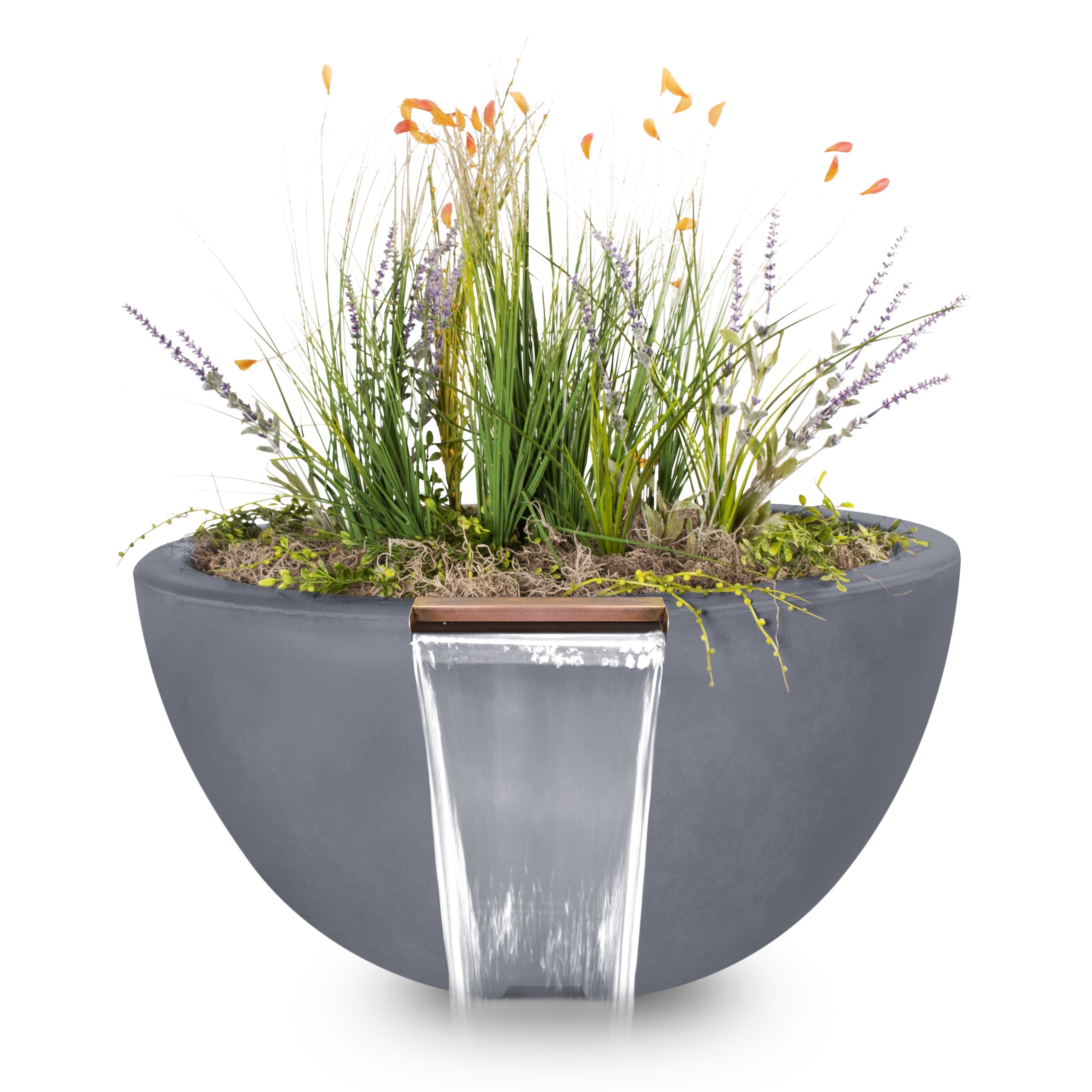 Outdoor Plus Round Luna Planter & Water Bowl - GFRC Concrete