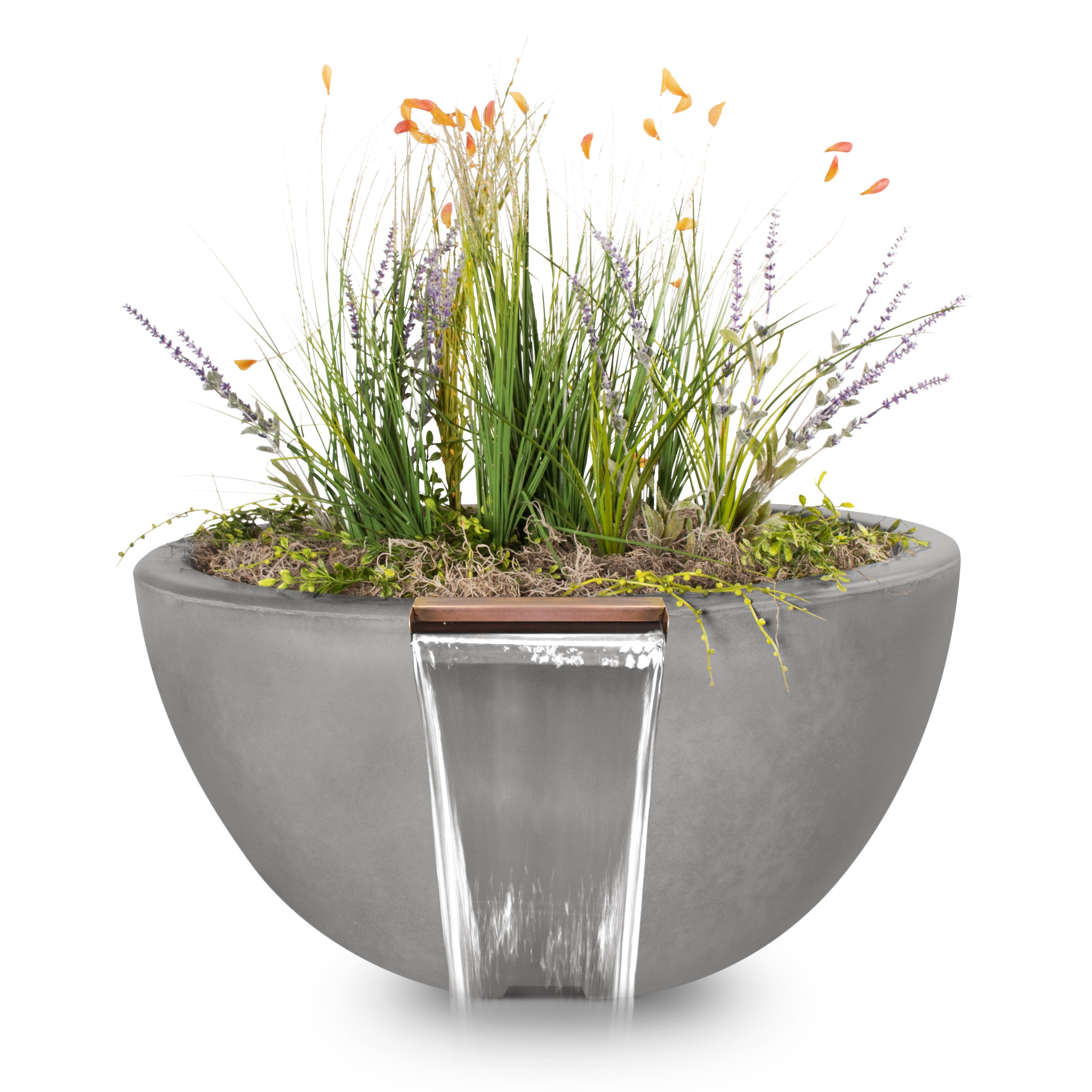 Outdoor Plus Round Luna Planter & Water Bowl - GFRC Concrete