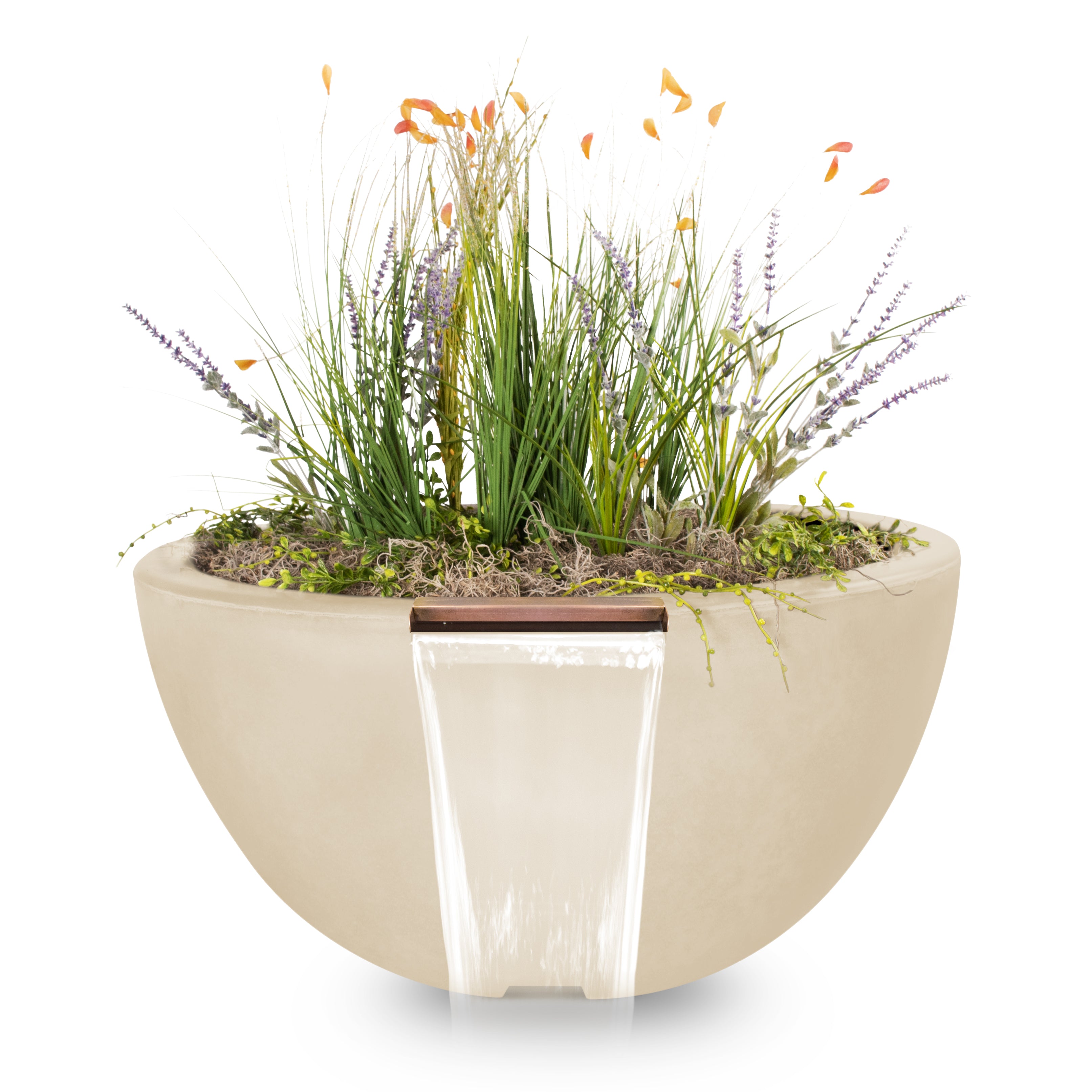 Outdoor Plus Round Luna Planter & Water Bowl - GFRC Concrete