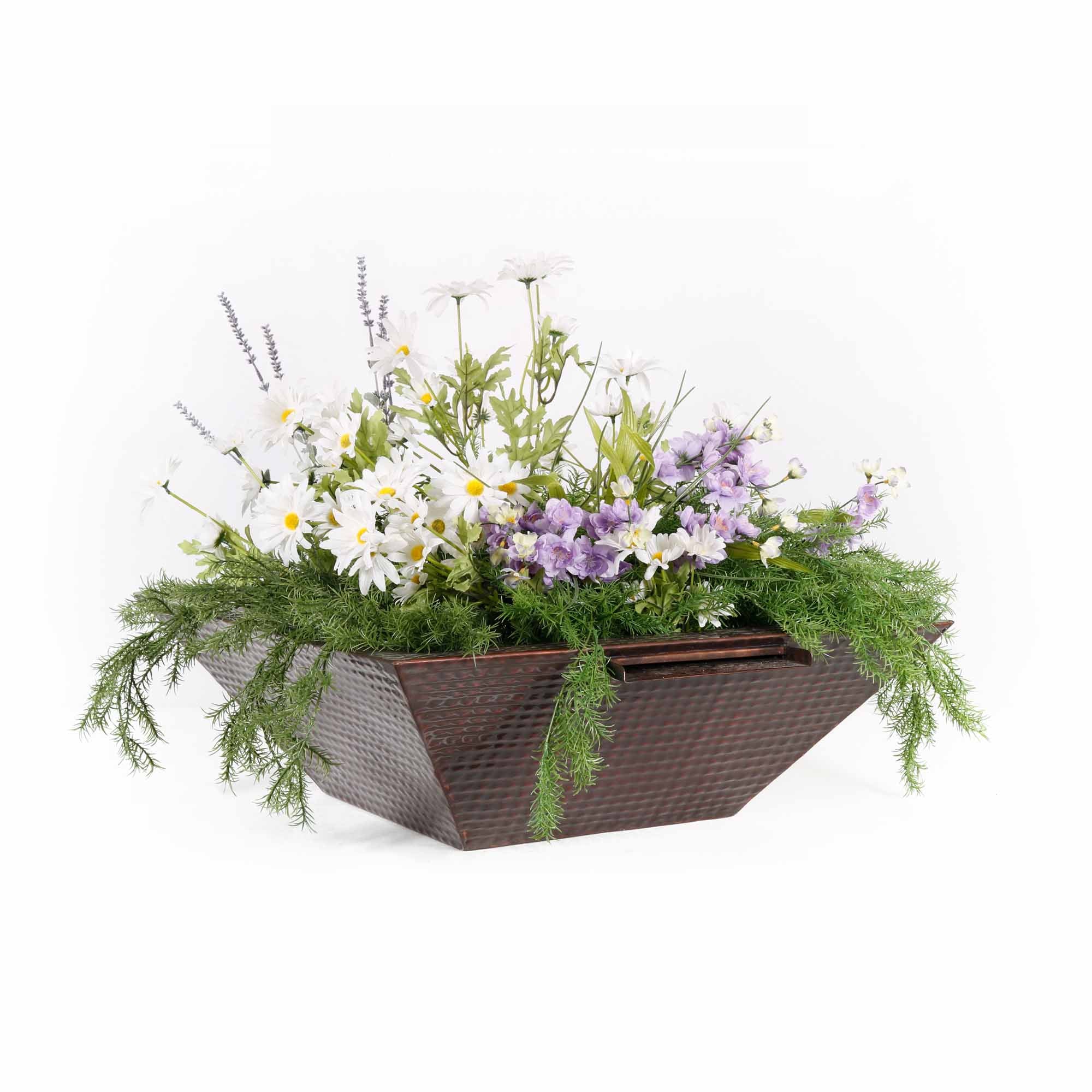 Outdoor Plus Maya Hammered Copper Planter & Water Bowl