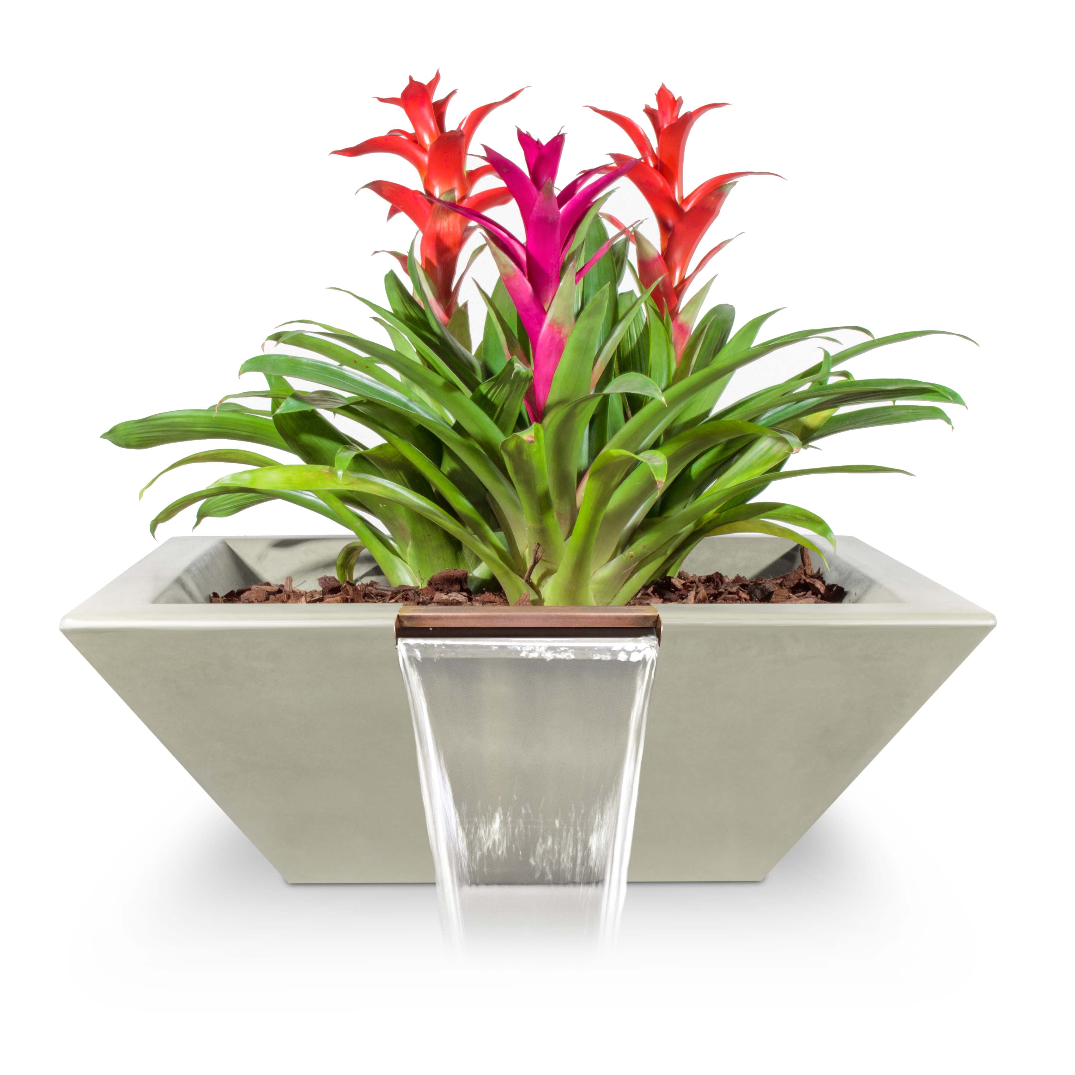 Outdoor Plus Square Maya Planter & Water Bowl - GFRC Concrete