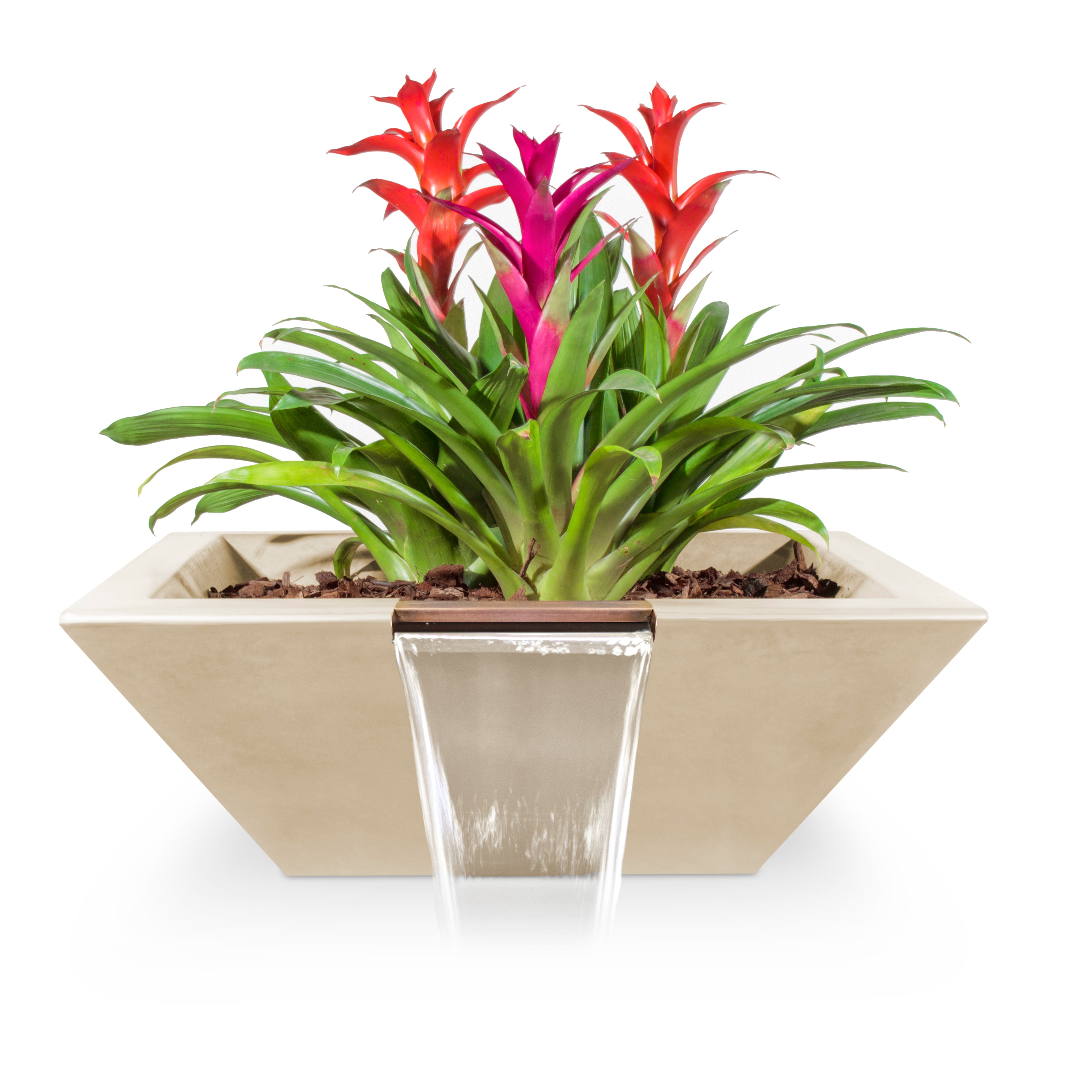 Outdoor Plus Square Maya Planter & Water Bowl - GFRC Concrete