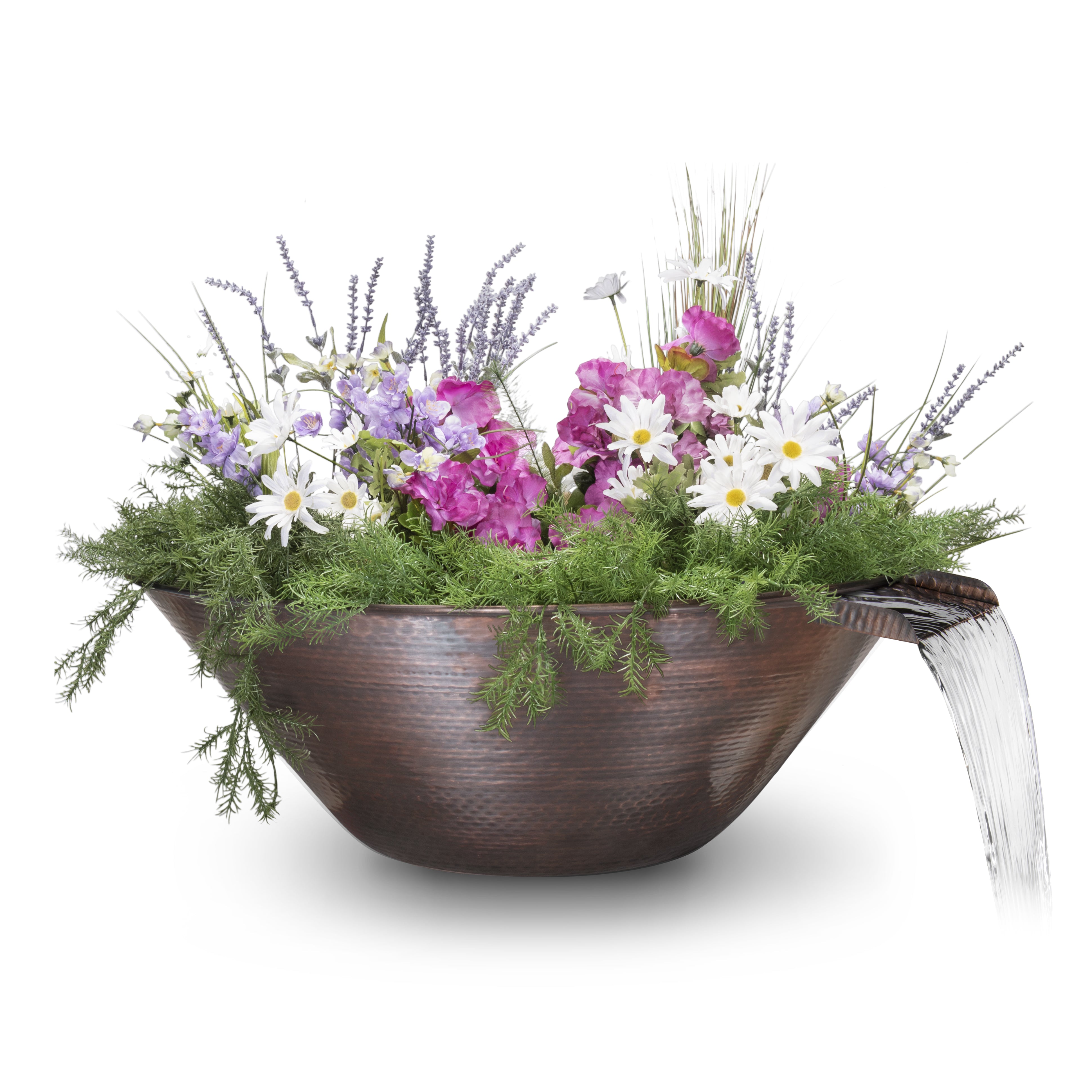 Outdoor Plus Remi Hammered Copper Planter & Water Bowl