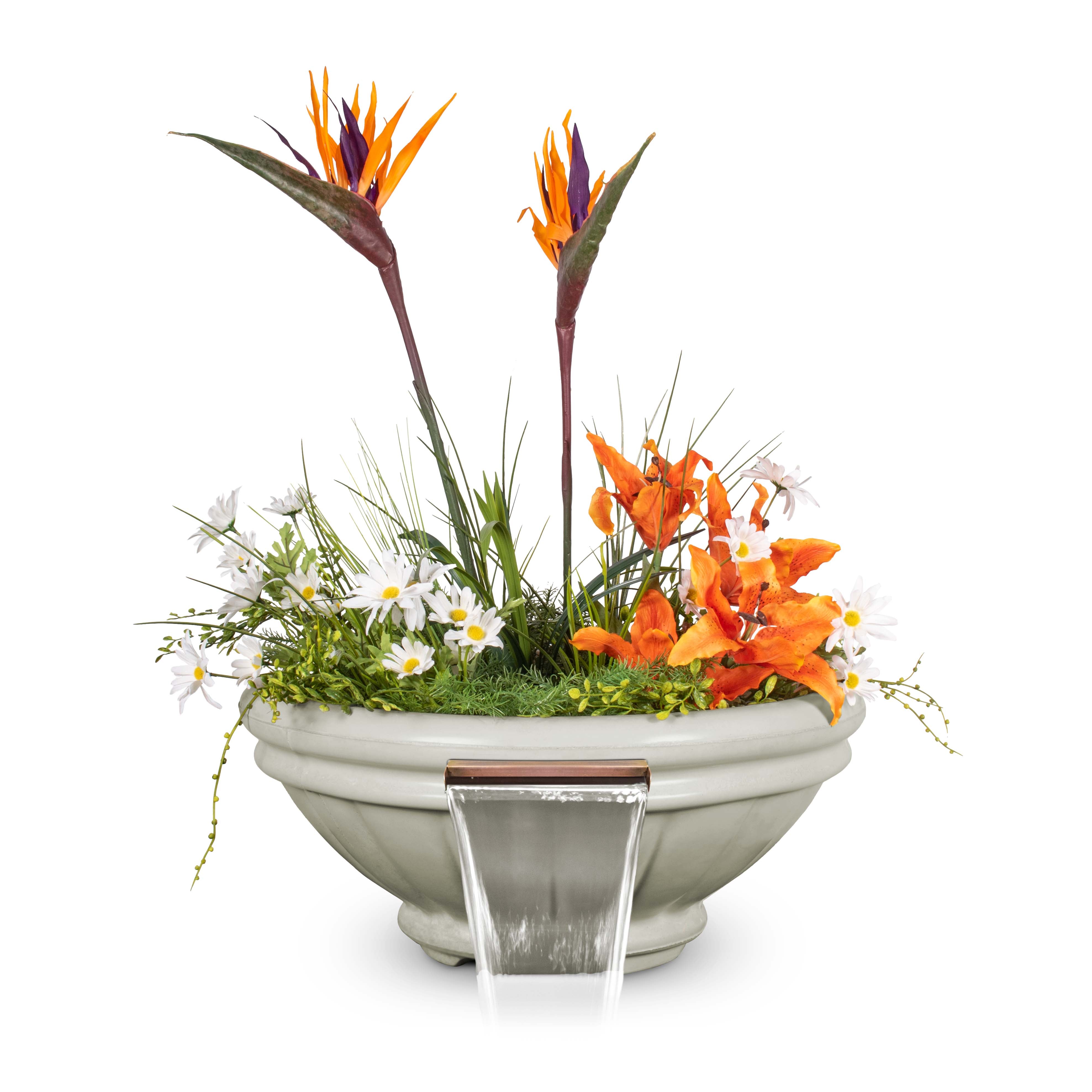 Outdoor Plus Round Roma Planter & Water Bowl - GFRC Concrete