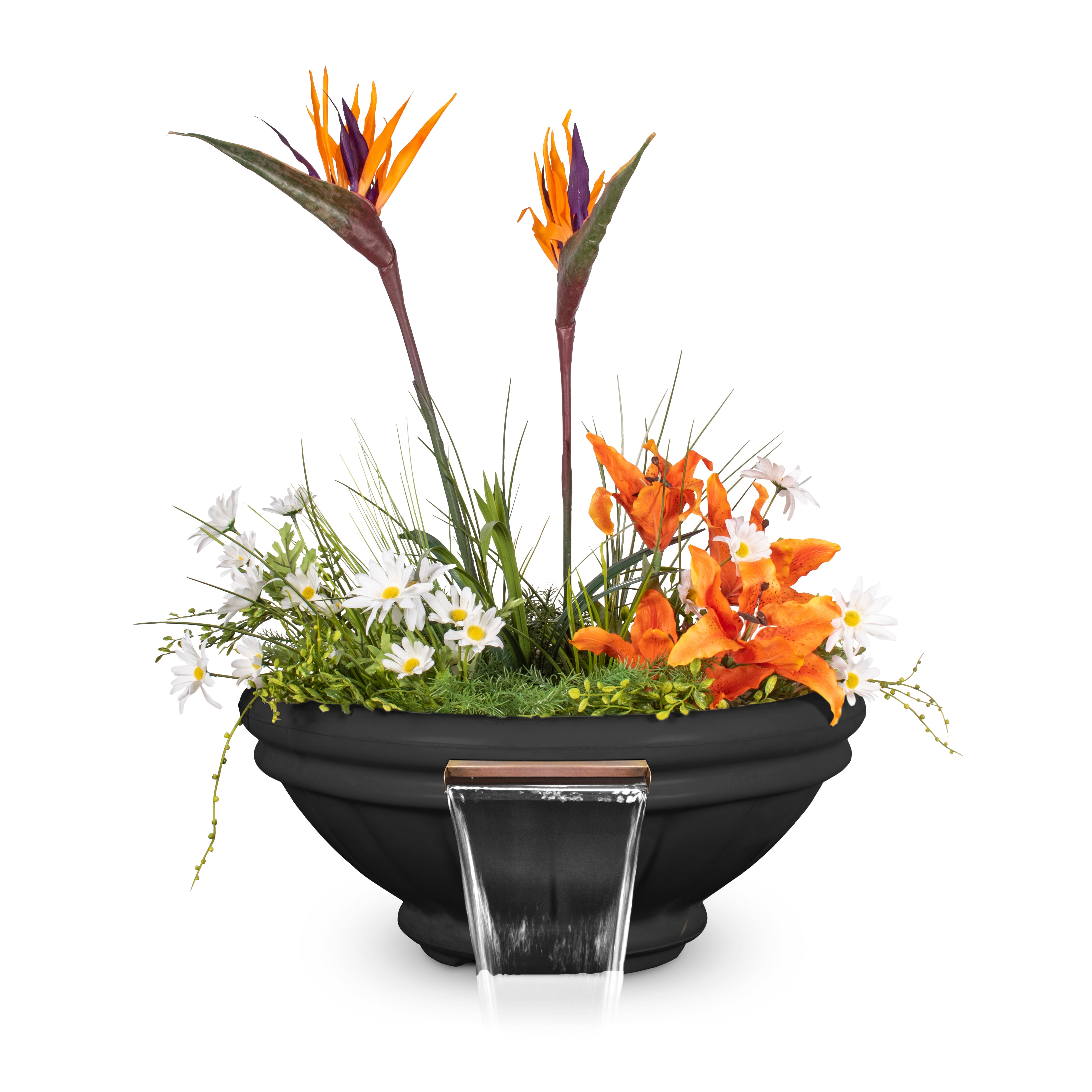 Outdoor Plus Round Roma Planter & Water Bowl - GFRC Concrete