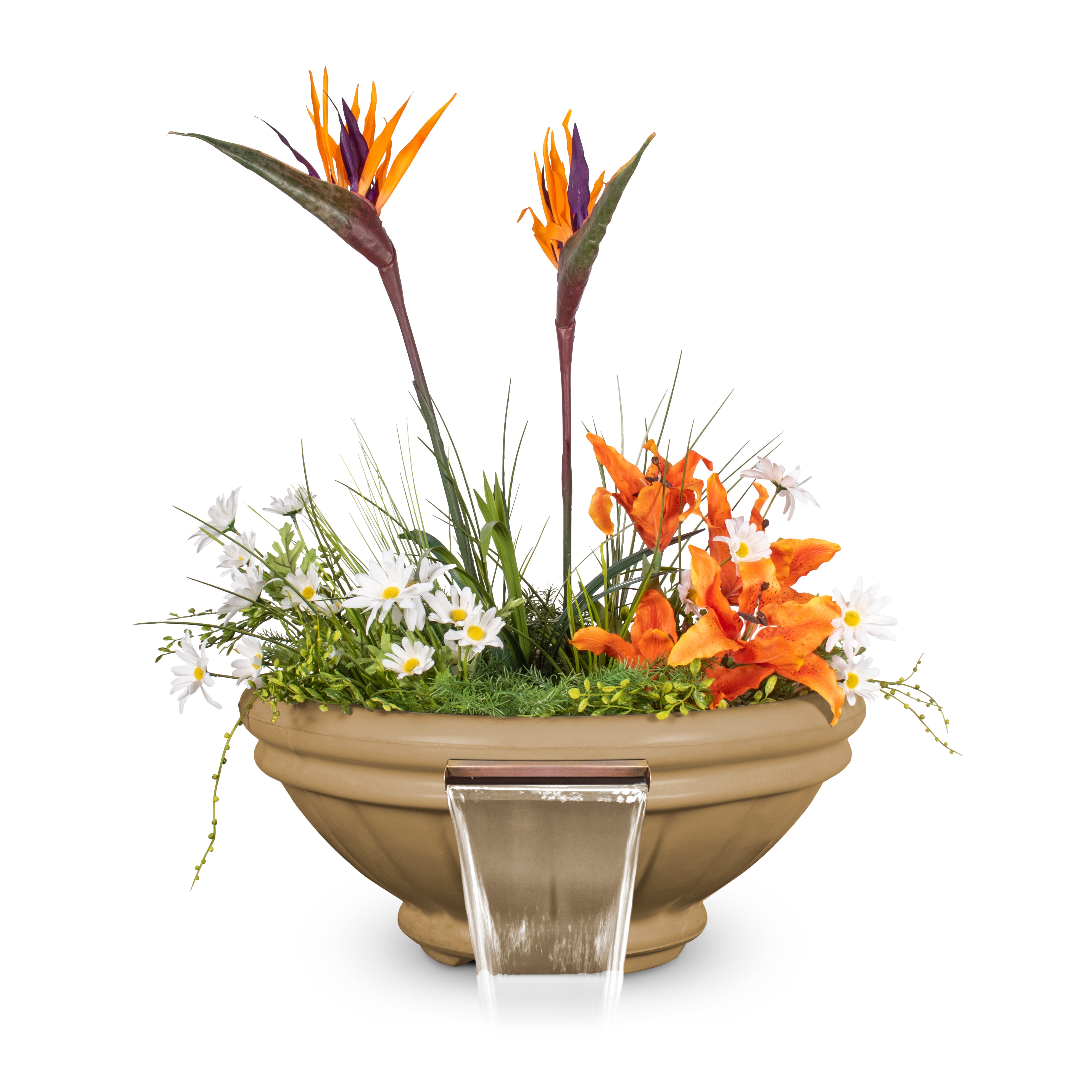 Outdoor Plus Round Roma Planter & Water Bowl - GFRC Concrete