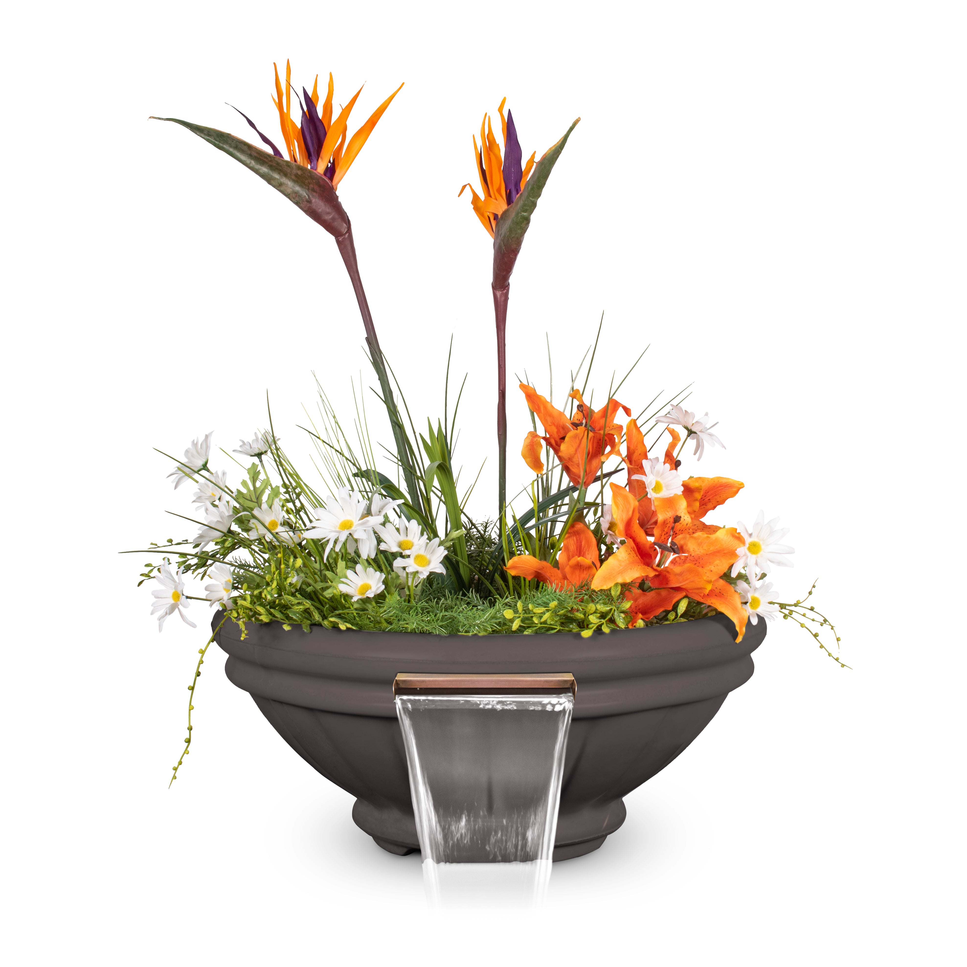 Outdoor Plus Round Roma Planter & Water Bowl - GFRC Concrete