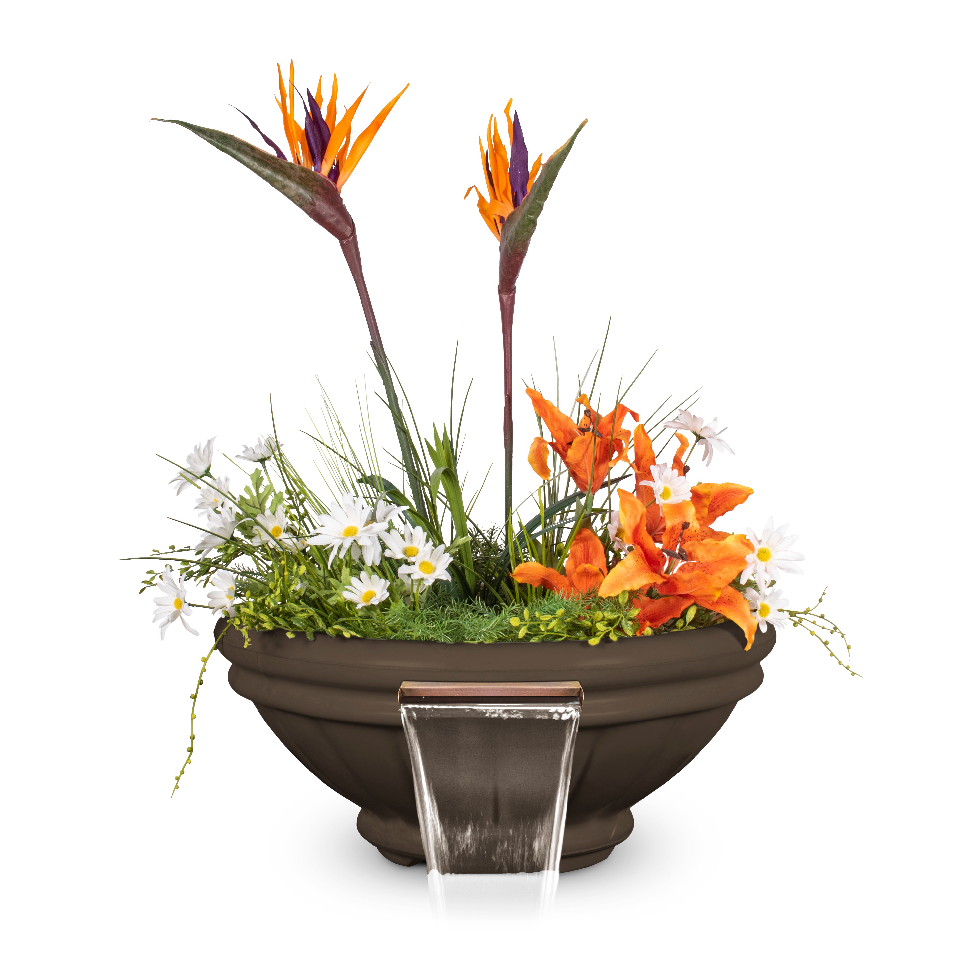 Outdoor Plus Round Roma Planter & Water Bowl - GFRC Concrete