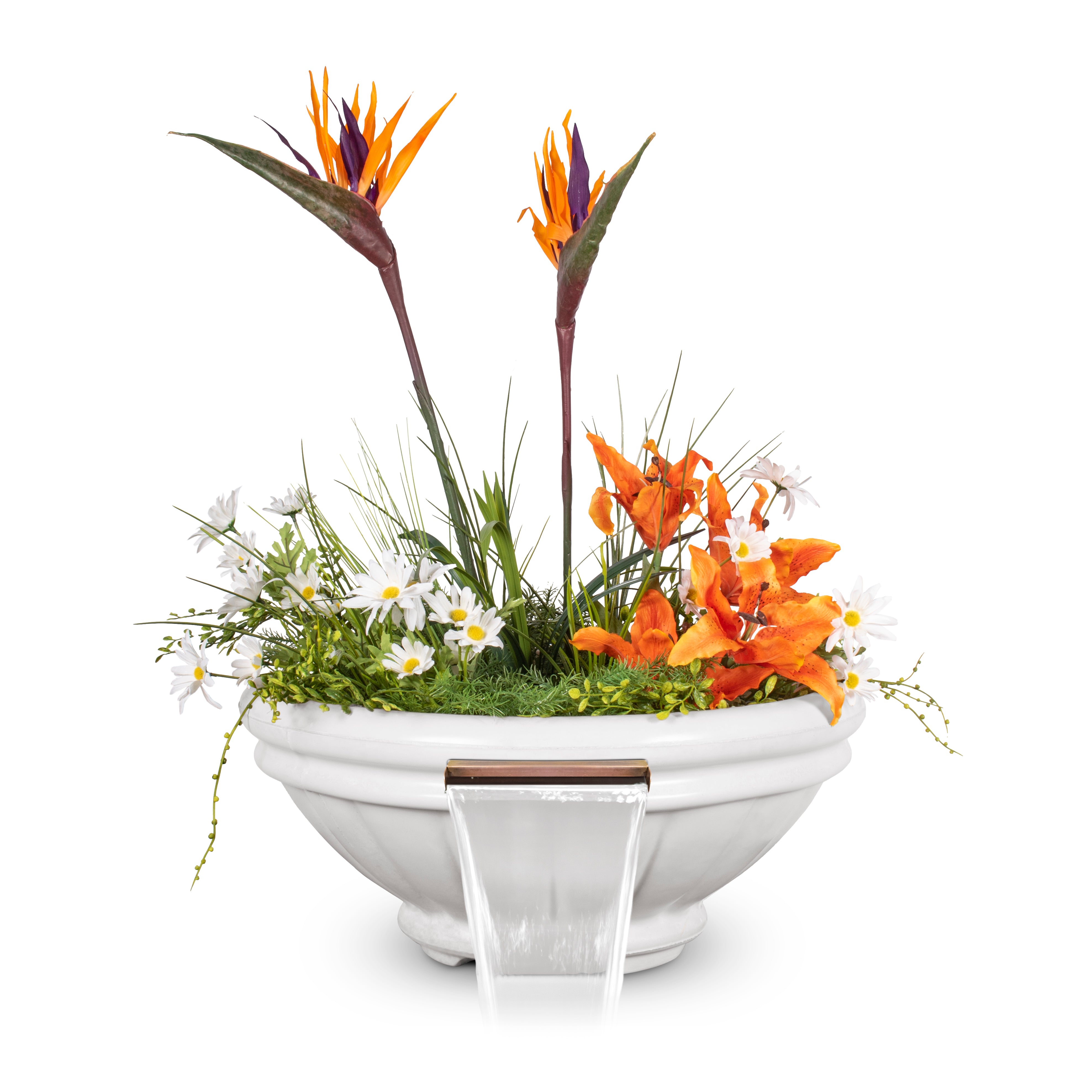 Outdoor Plus Round Roma Planter & Water Bowl - GFRC Concrete