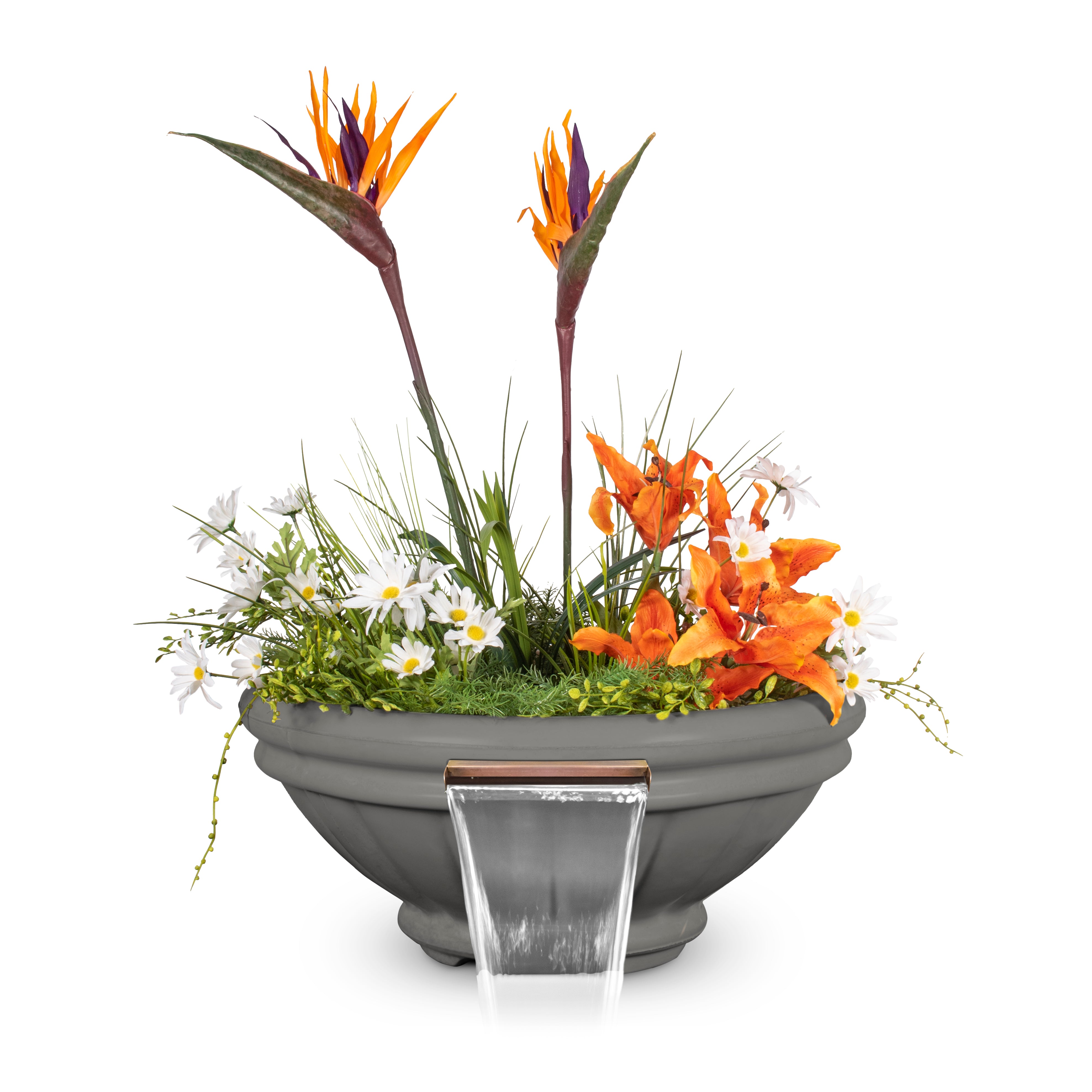 Outdoor Plus Round Roma Planter & Water Bowl - GFRC Concrete