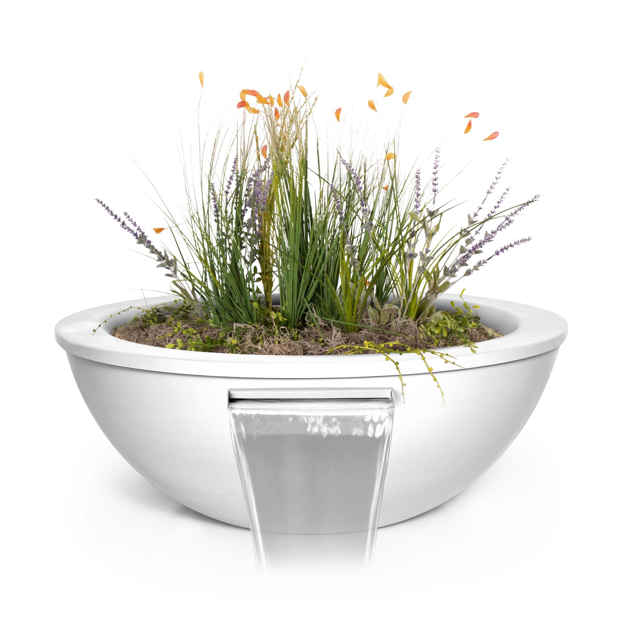 Outdoor Plus Round Sedona Planter & Water Bowl - Powdered Coated Metal