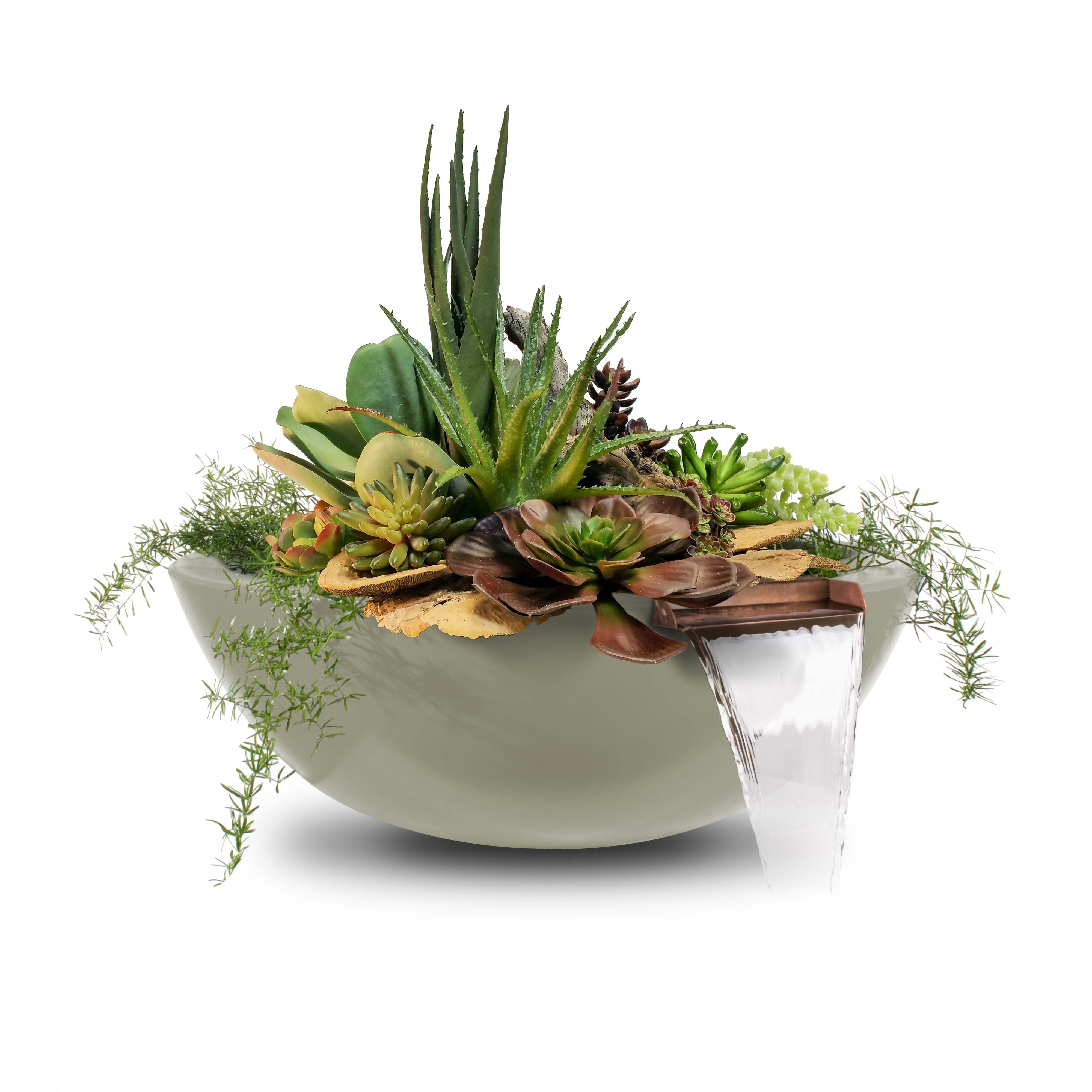 Outdoor Plus Round Sedona Planter & Water Bowl - GFRC Concrete