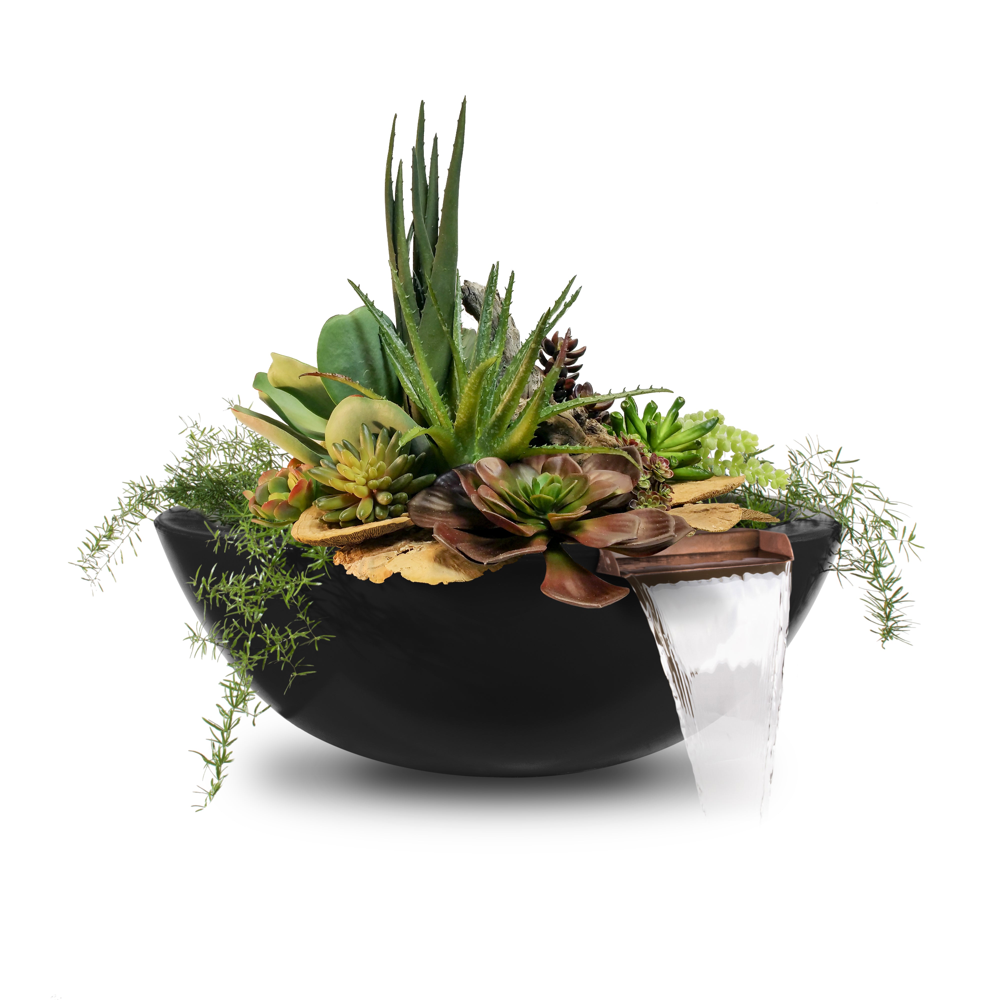 Outdoor Plus Round Sedona Planter & Water Bowl - GFRC Concrete