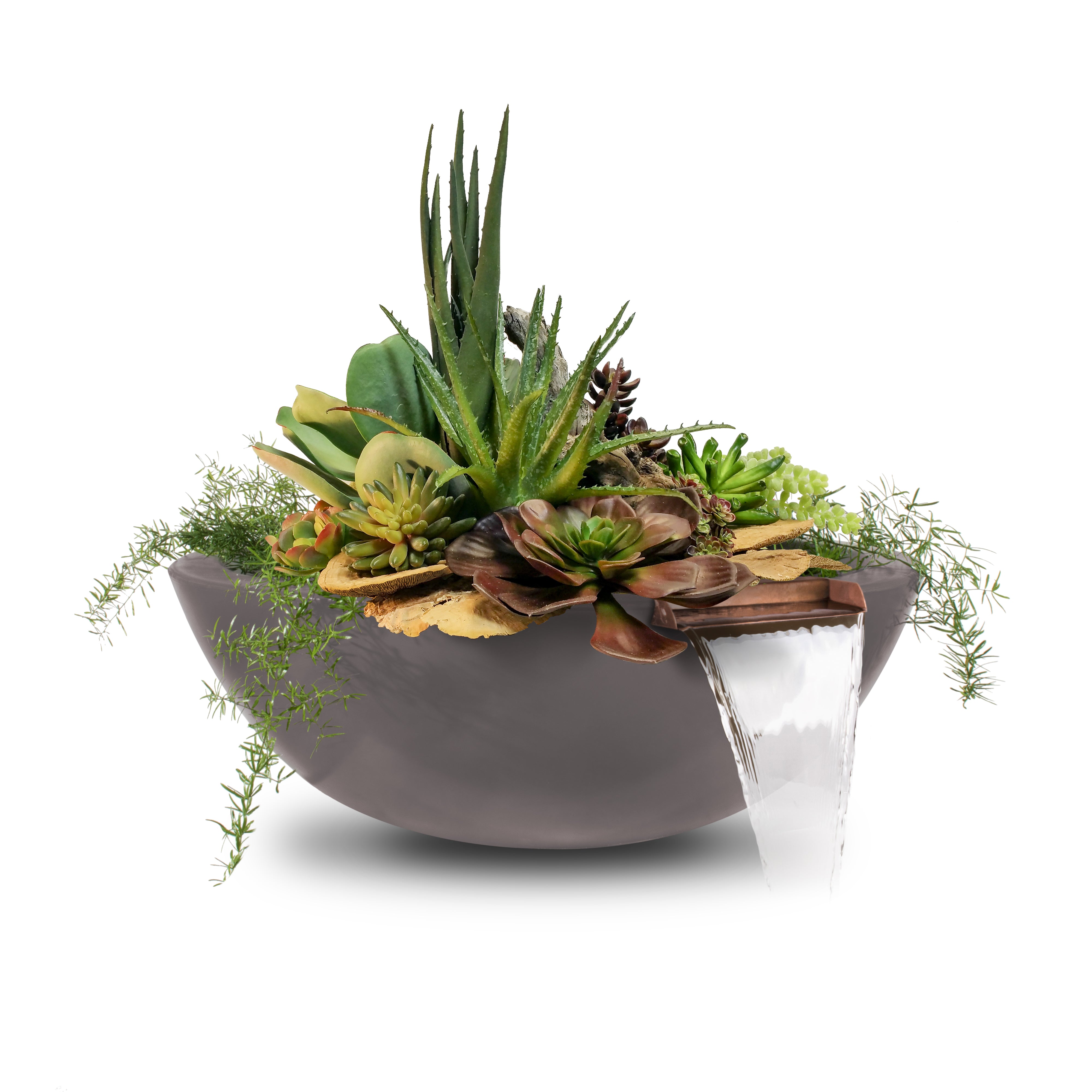 Outdoor Plus Round Sedona Planter & Water Bowl - GFRC Concrete