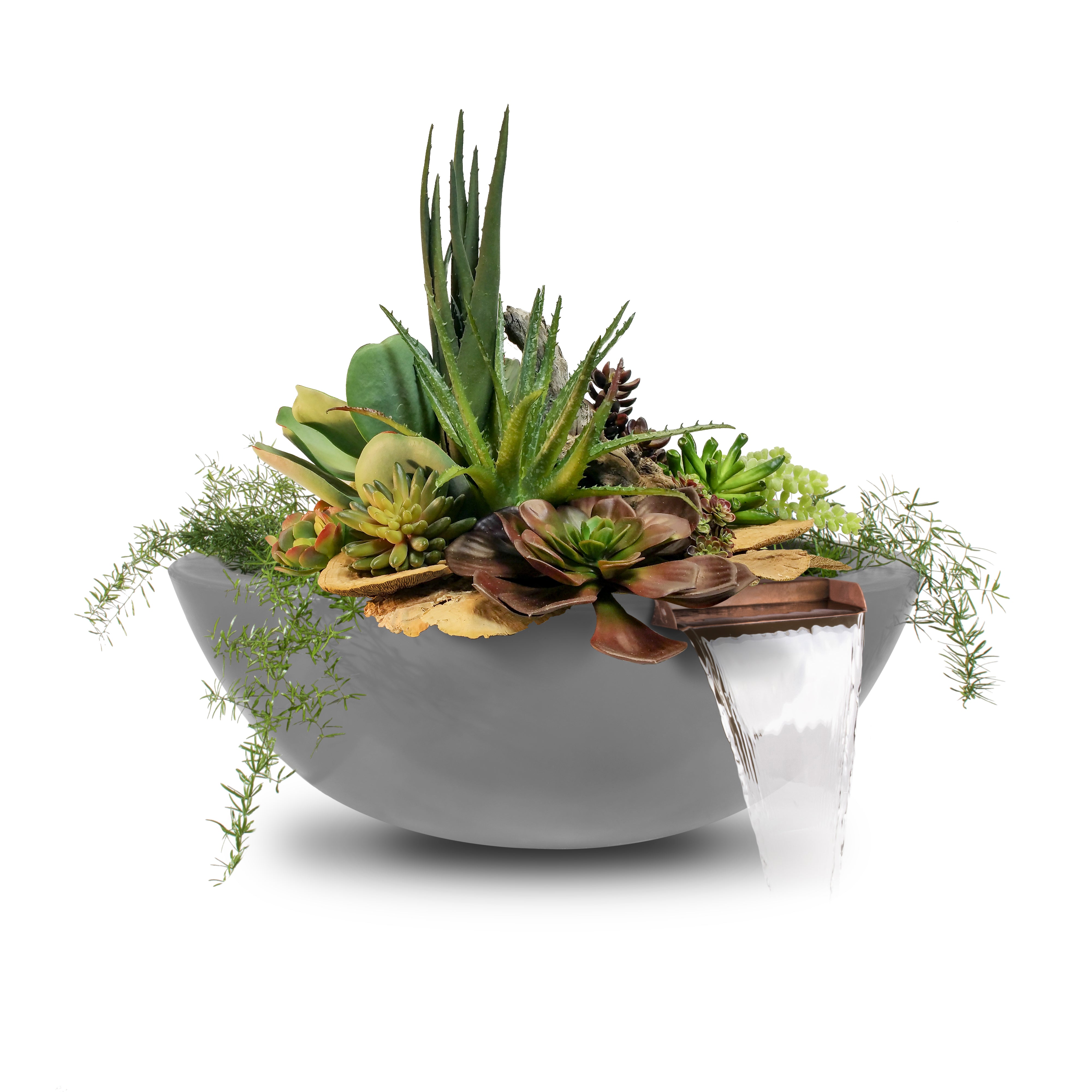 Outdoor Plus Round Sedona Planter & Water Bowl - GFRC Concrete