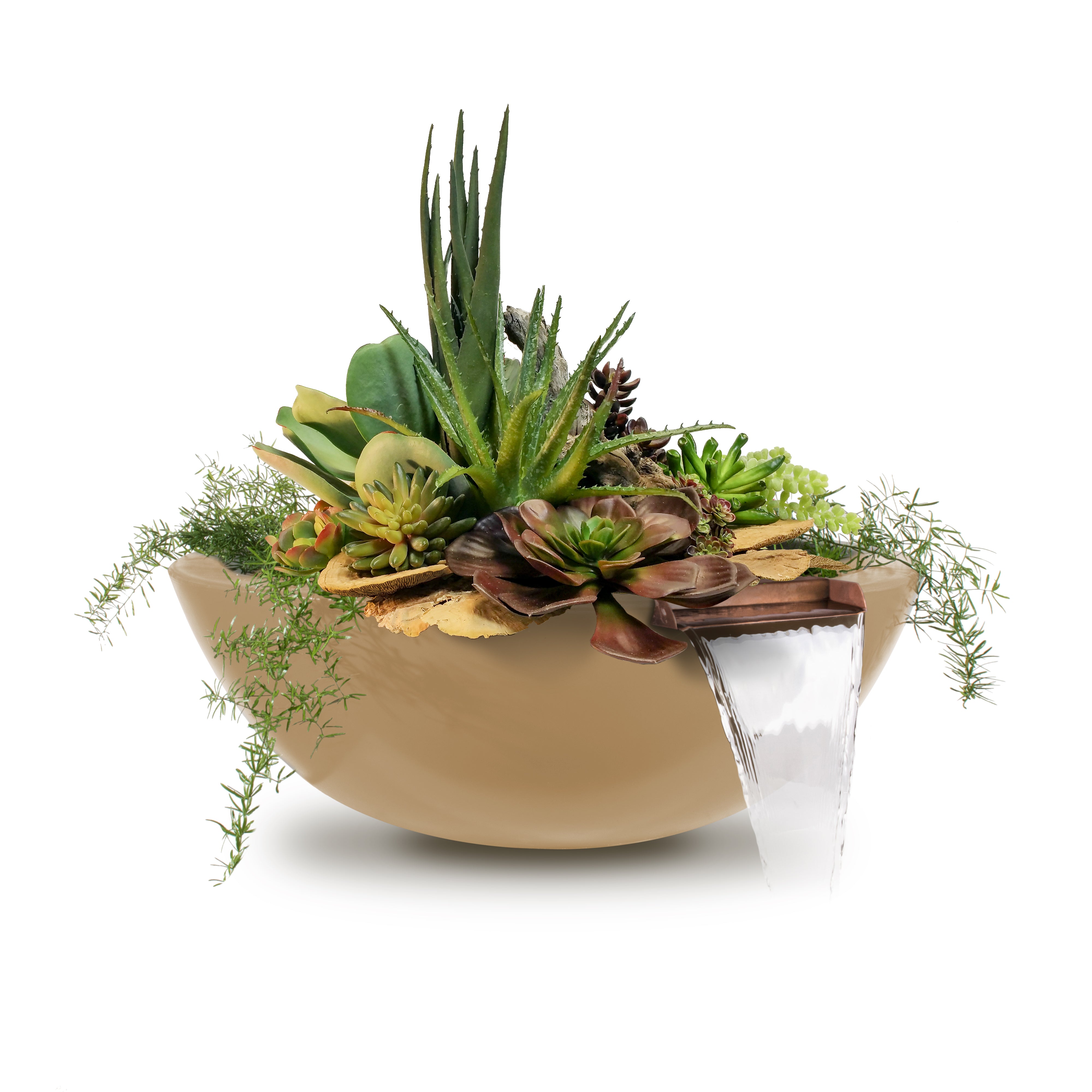 Outdoor Plus Round Sedona Planter & Water Bowl - GFRC Concrete