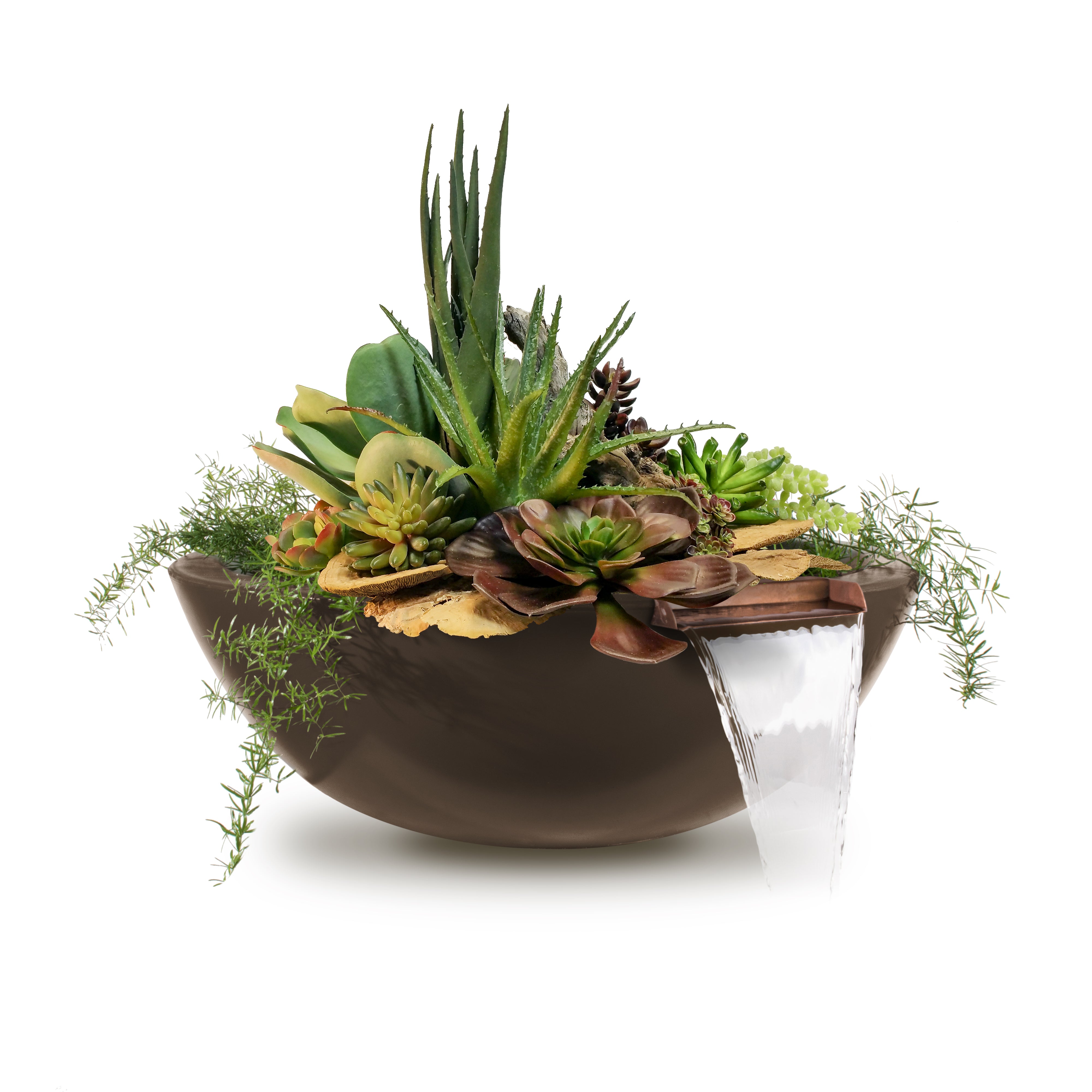 Outdoor Plus Round Sedona Planter & Water Bowl - GFRC Concrete