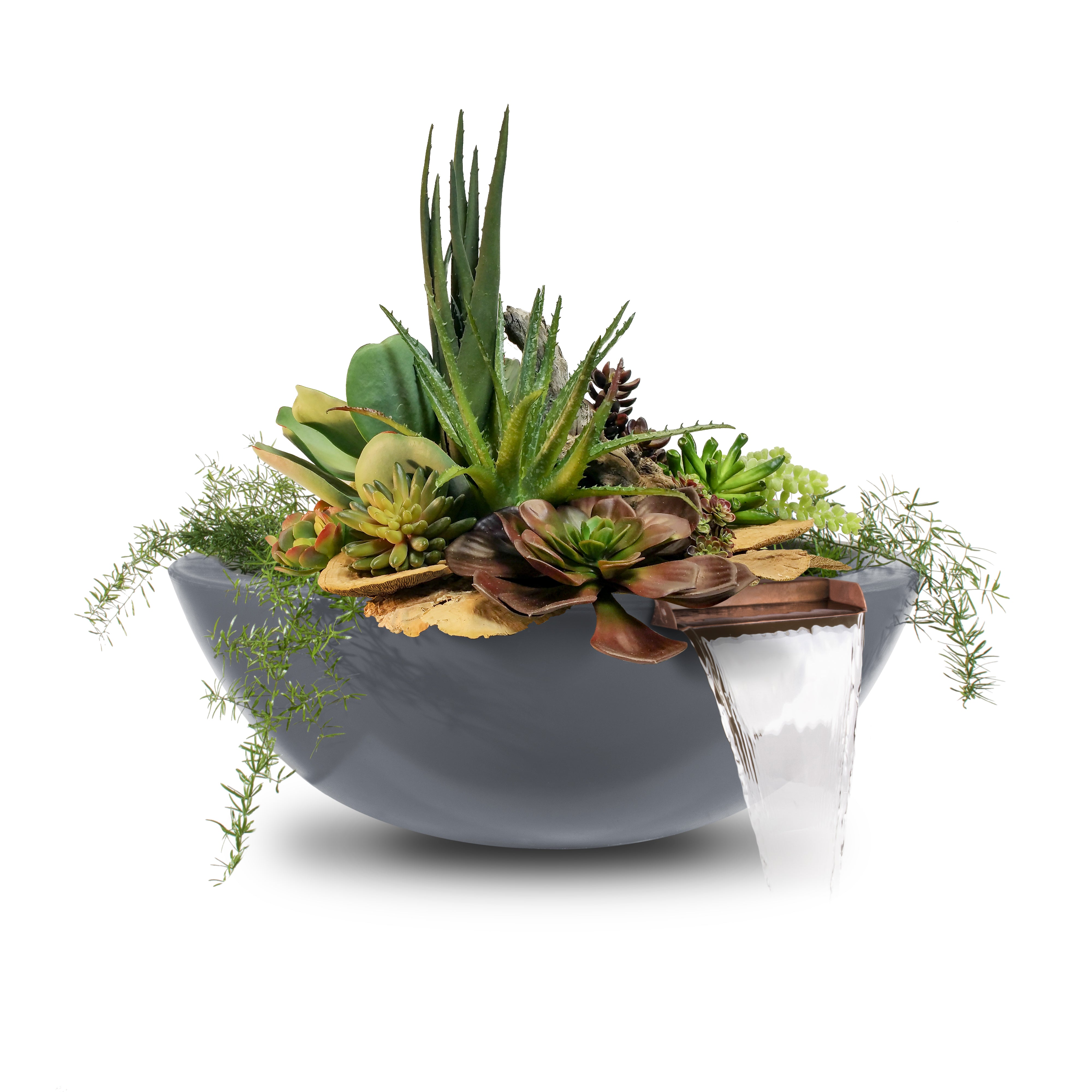 Outdoor Plus Round Sedona Planter & Water Bowl - GFRC Concrete