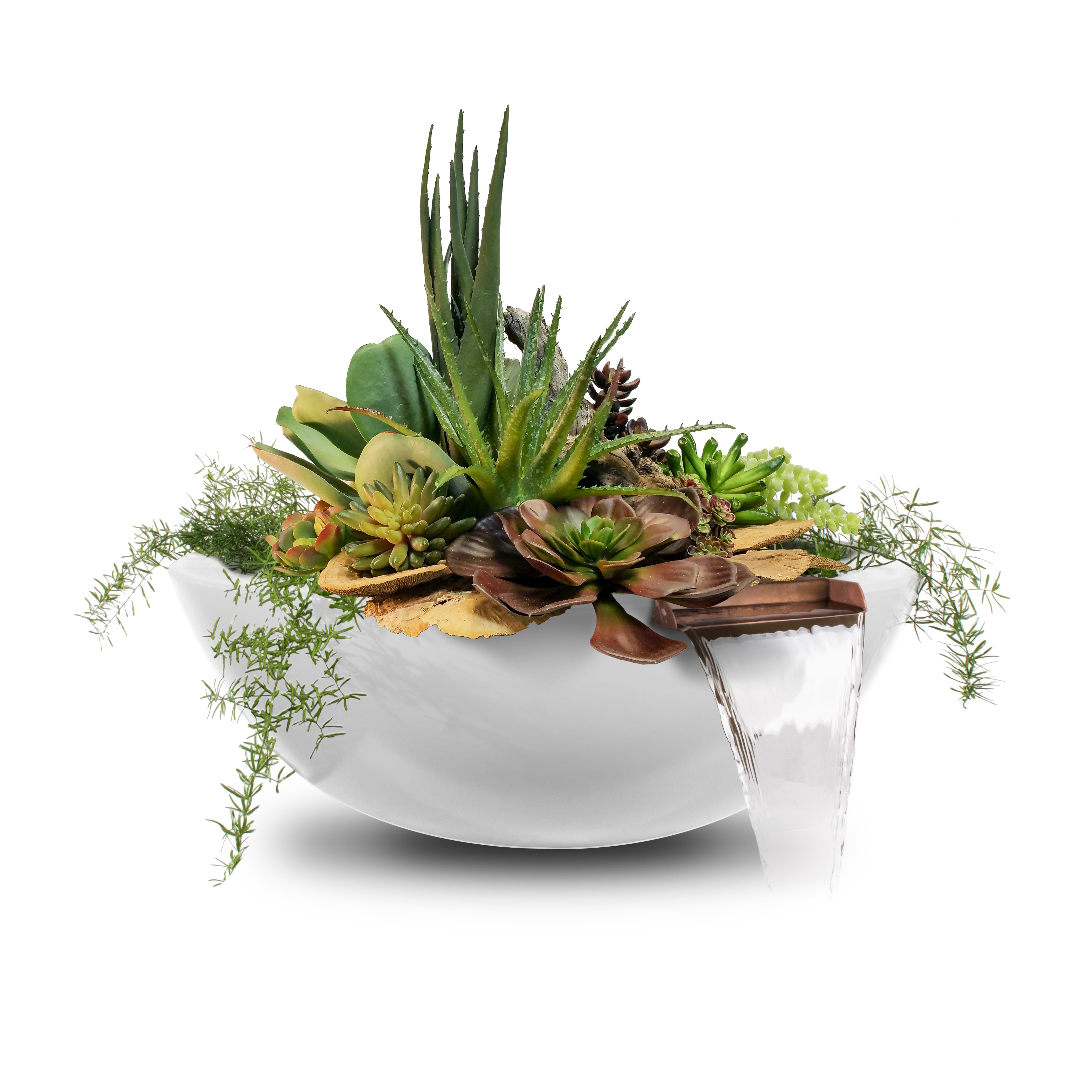 Outdoor Plus Round Sedona Planter & Water Bowl - GFRC Concrete