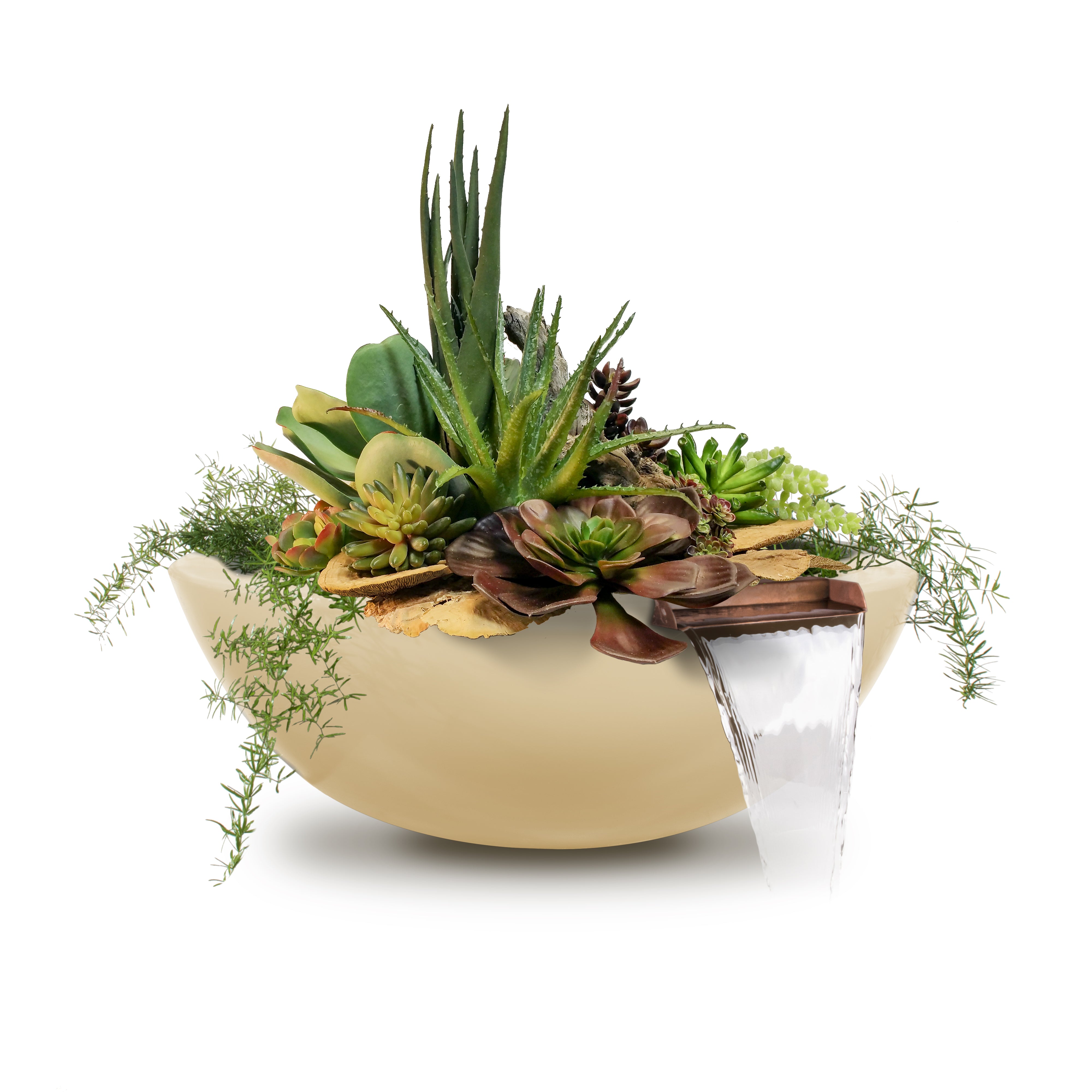 Outdoor Plus Round Sedona Planter & Water Bowl - GFRC Concrete