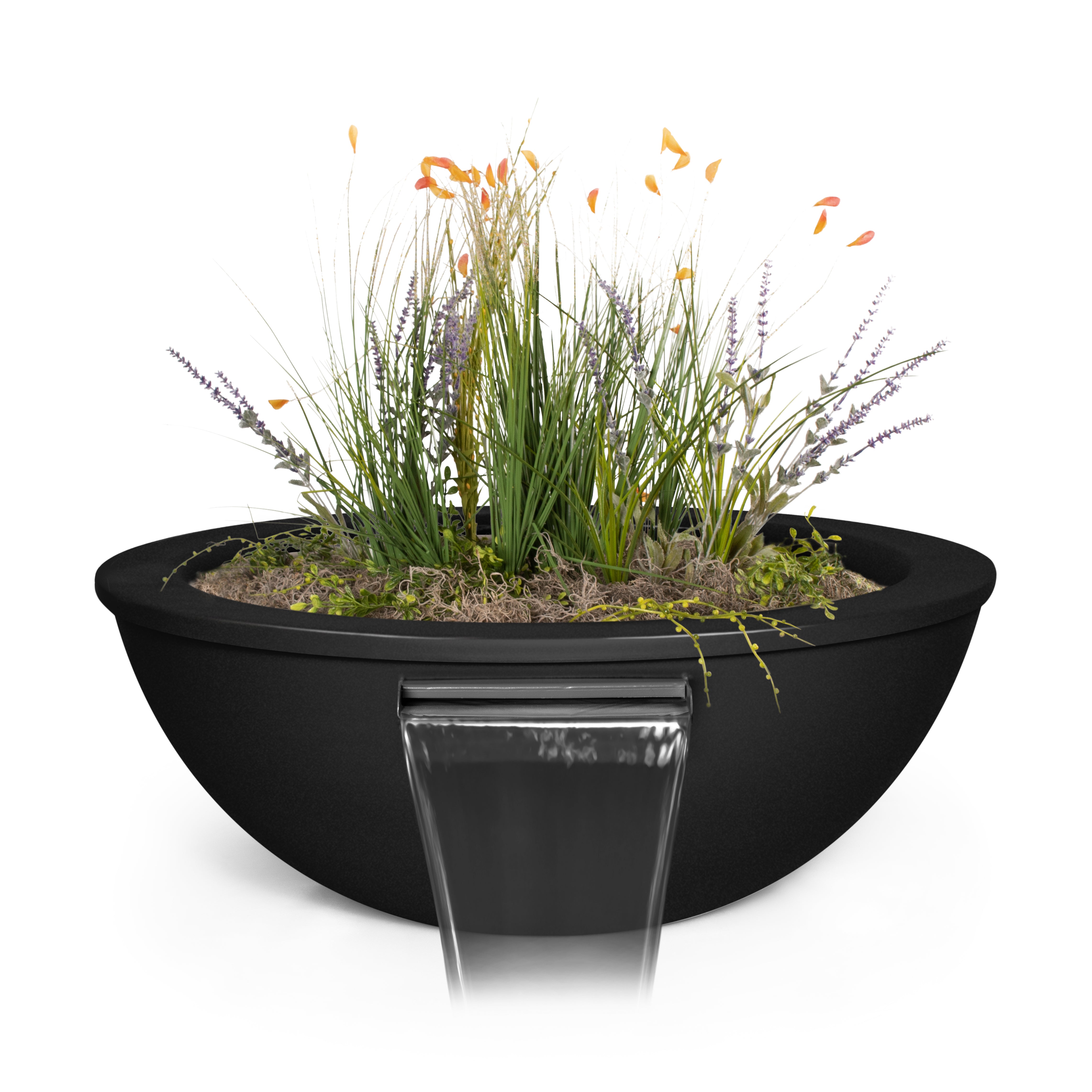 Outdoor Plus Round Sedona Planter & Water Bowl - Powdered Coated Metal