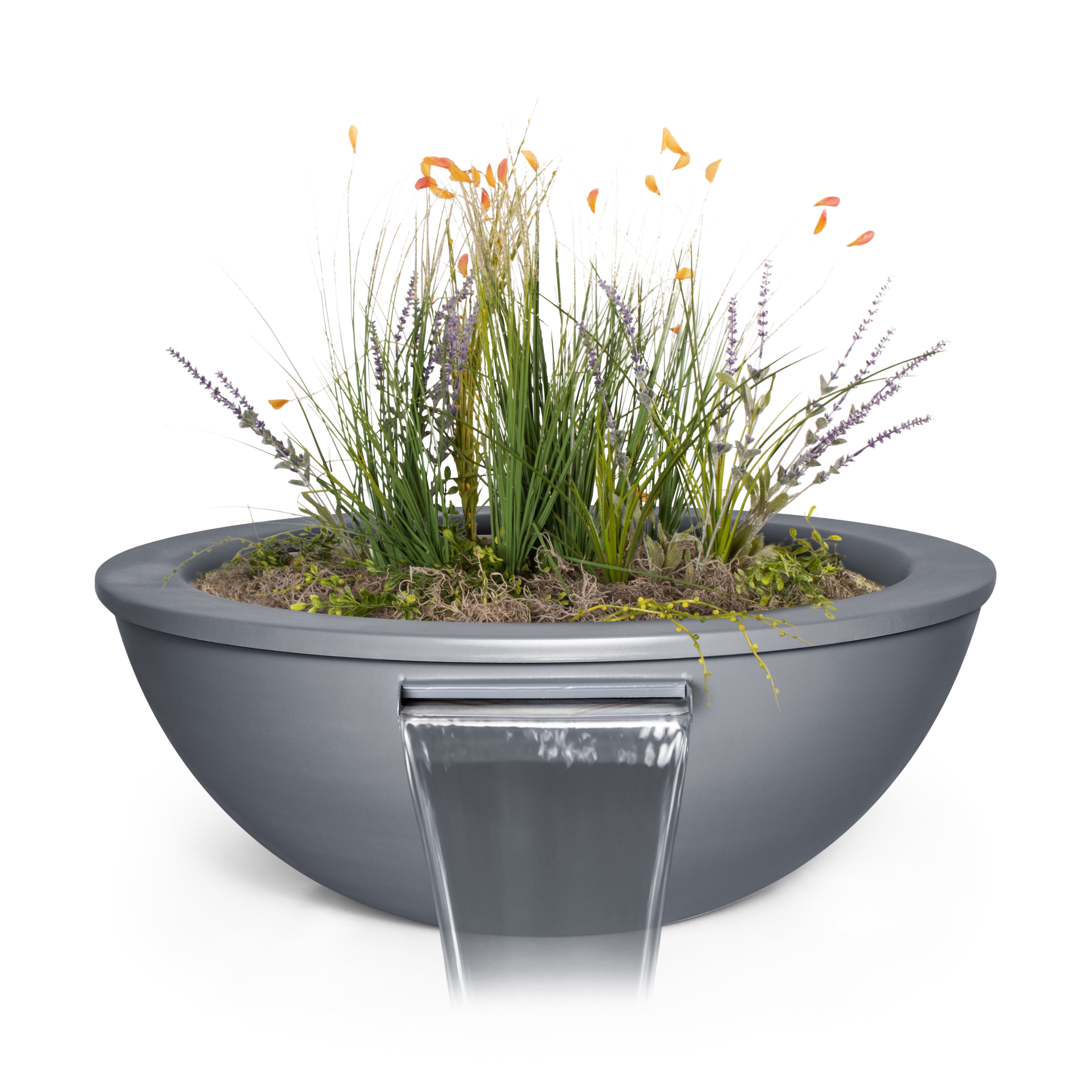 Outdoor Plus Round Sedona Planter & Water Bowl - Powdered Coated Metal