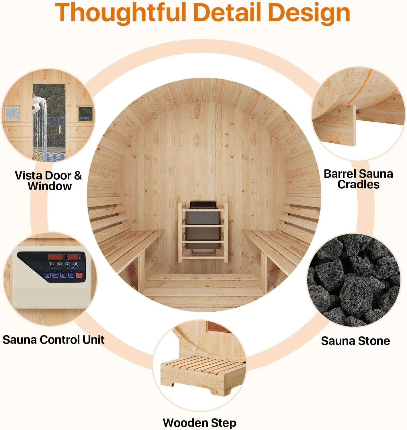 Outdoor Traditional Barrel Sauna