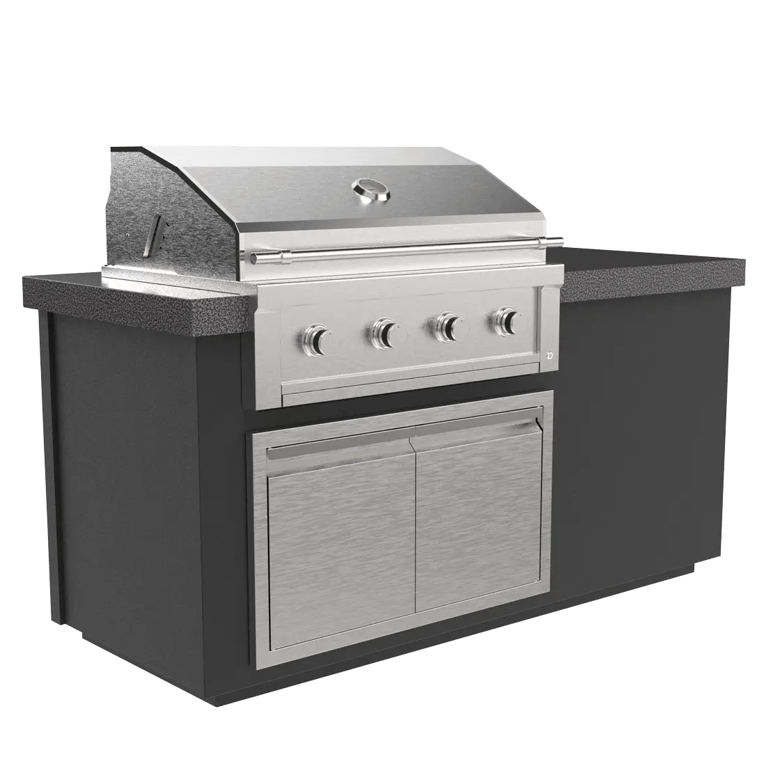 Alta 72I Complete BBQ Island with Powder - Coated Finish | 36" Diamond Grill & Double - Door Storage by The Outdoor Plus - Outdoor Elevate - Outdoor Plus - BBQ Island